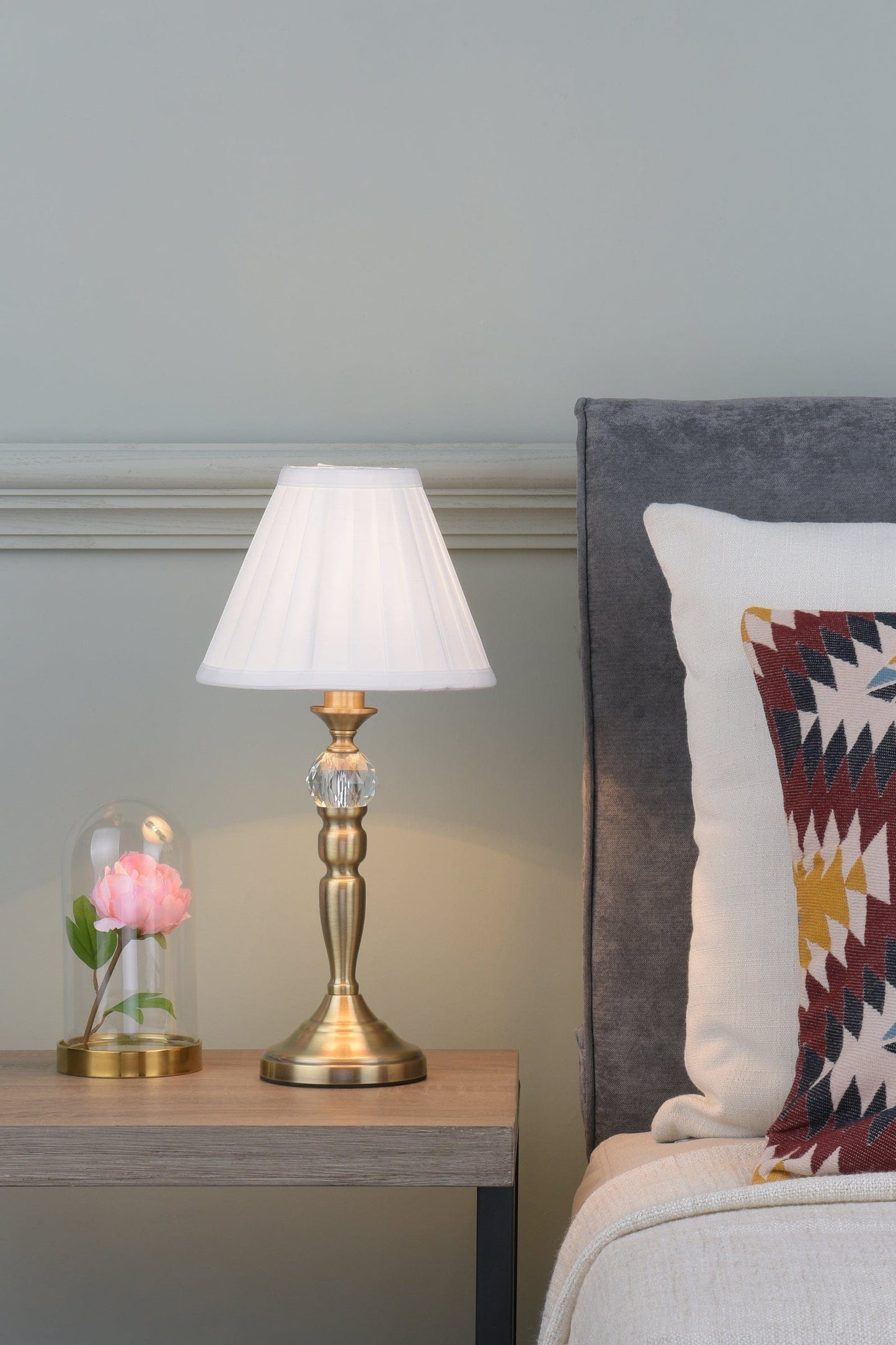 dar lighting Beau Touch Table Lamp Antique Brass With Shade (Multipack) BEA4075
