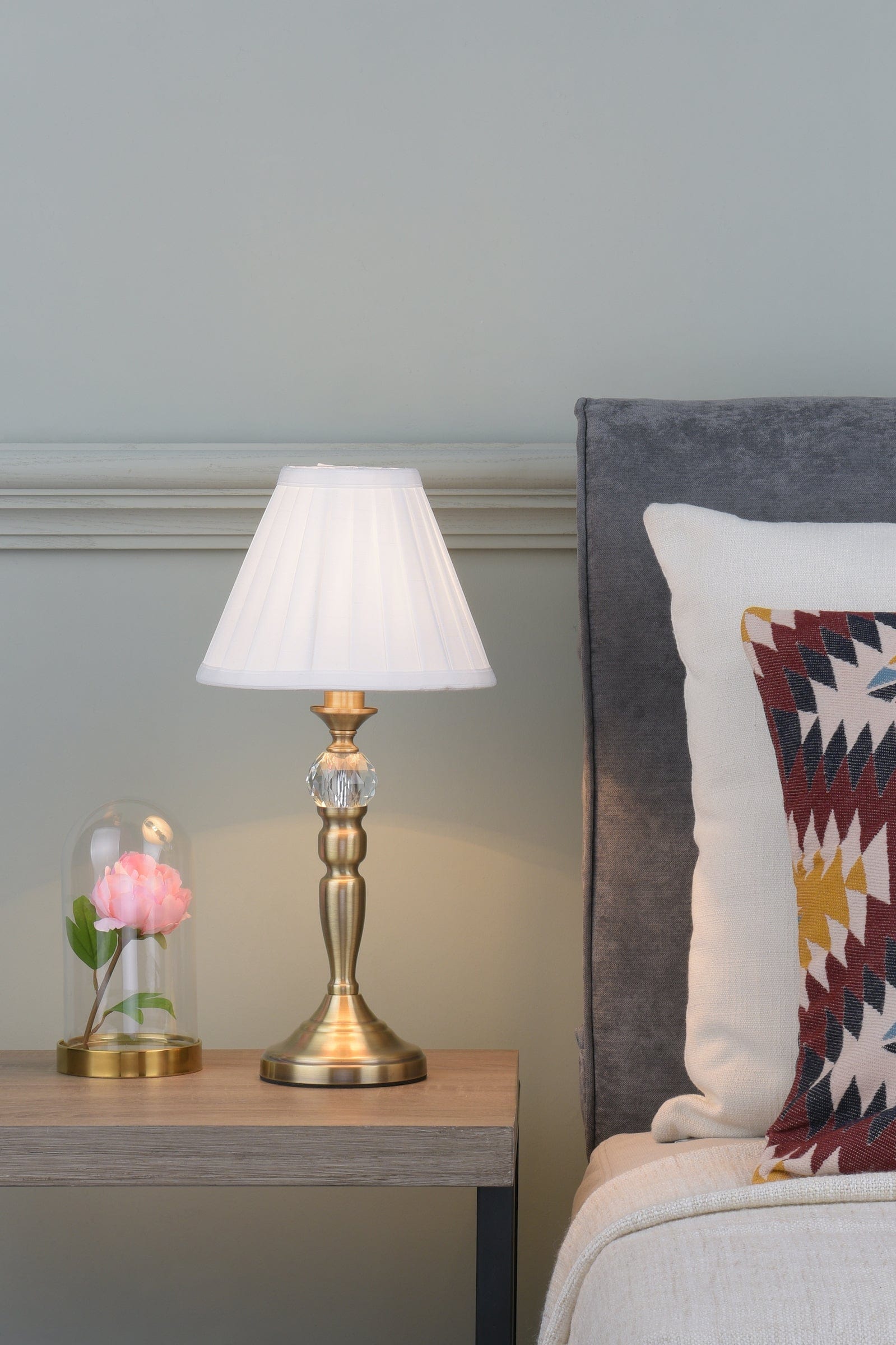 dar lighting Beau Touch Table Lamp Antique Brass With Shade (Multipack) BEA4075