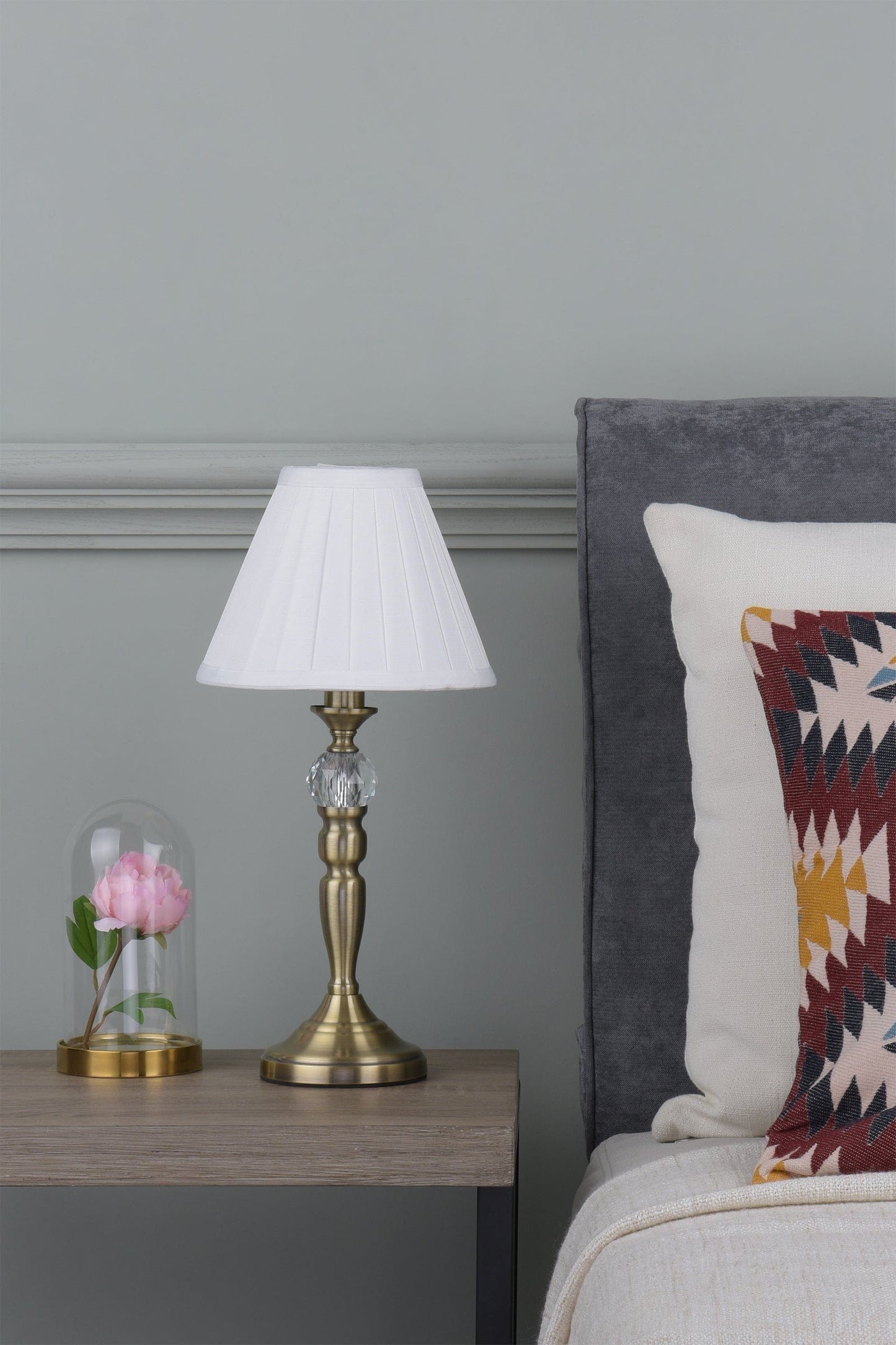 dar lighting Beau Touch Table Lamp Antique Brass With Shade (Multipack) BEA4075