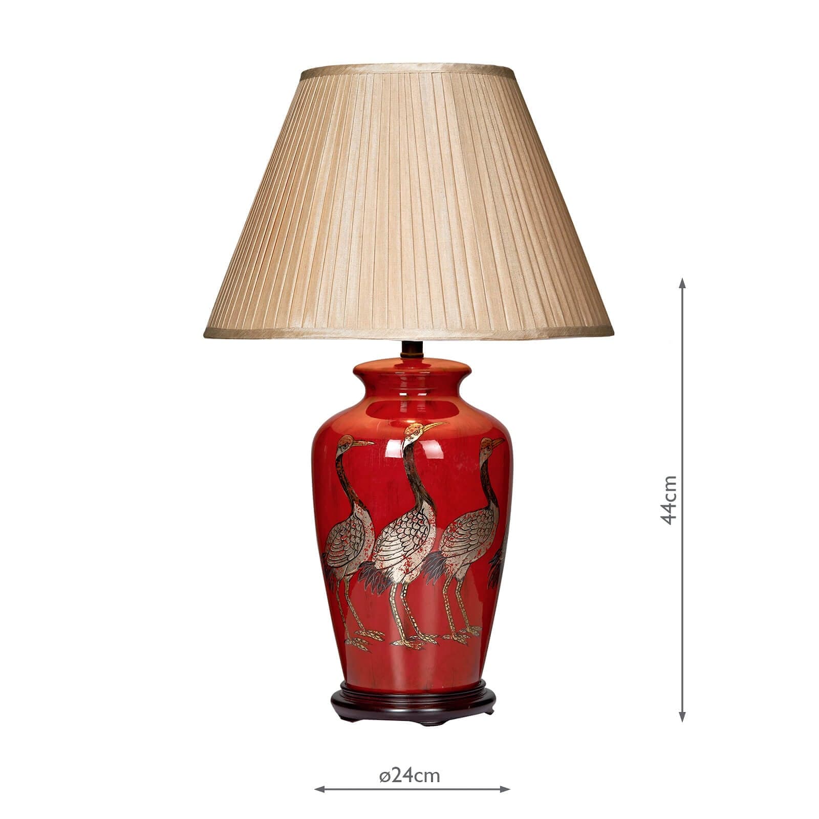 dar lighting Bertha Table Lamp Red With Bird Detail Base Only BER4225