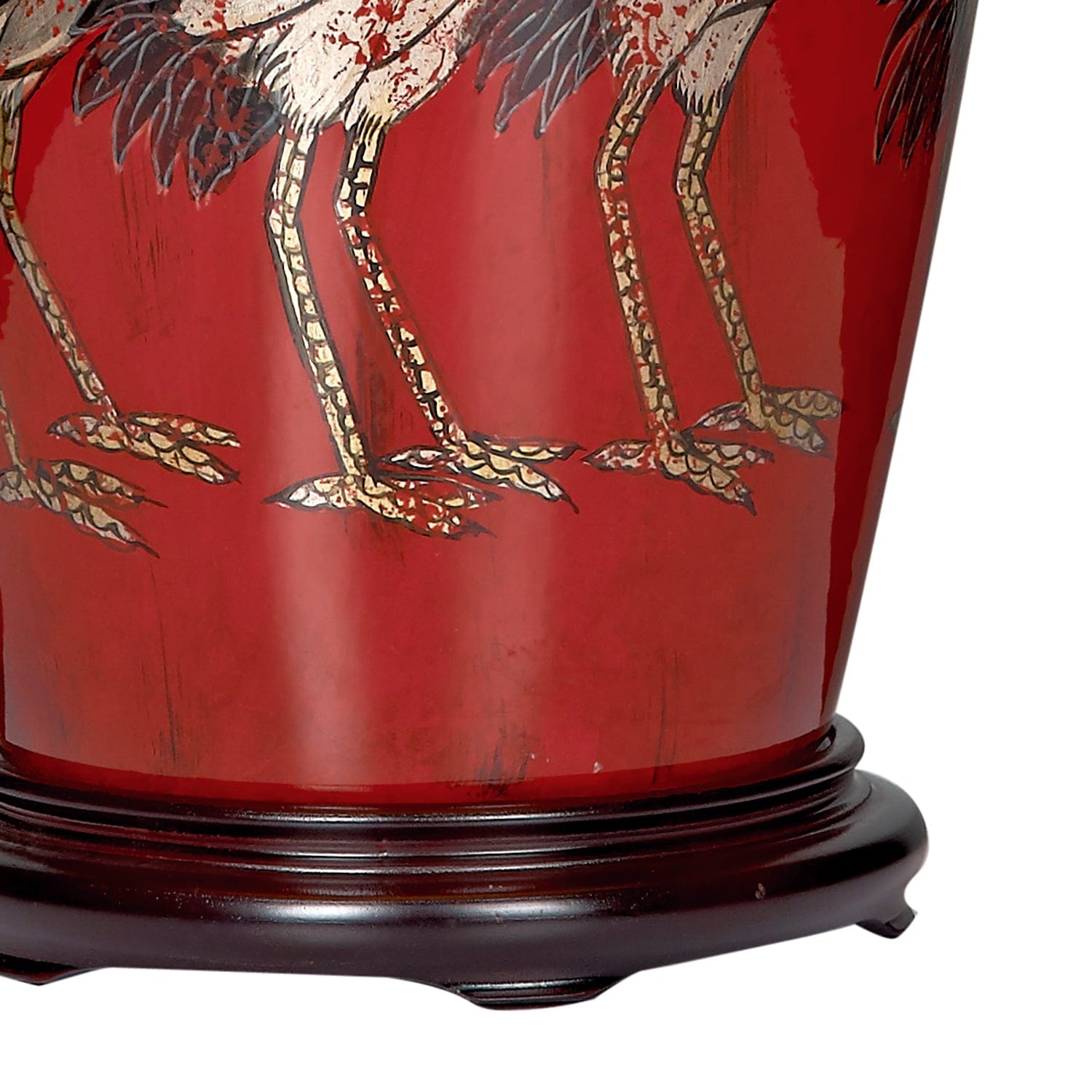 dar lighting Bertha Table Lamp Red With Bird Detail Base Only BER4225