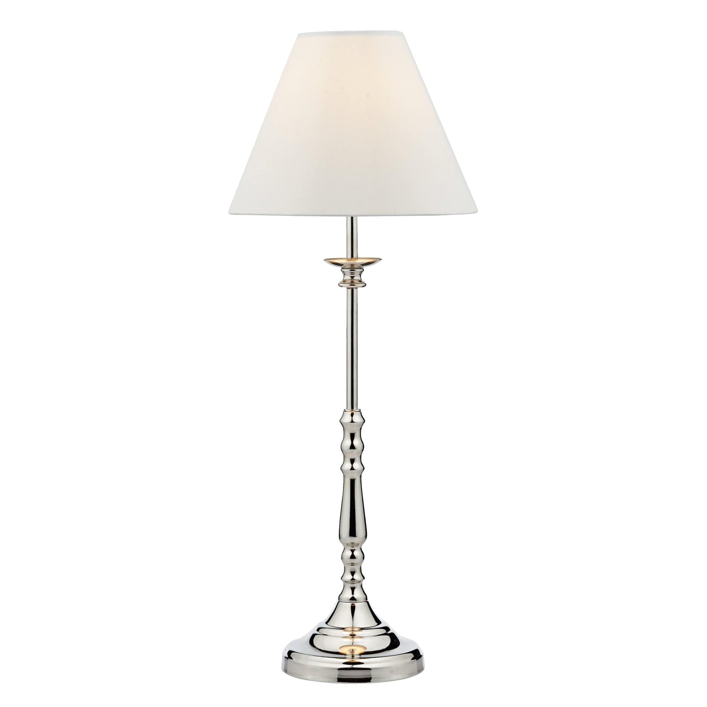dar lighting Blenheim Table Lamp Polished Nickel With Shade (Multipack) BLE4138