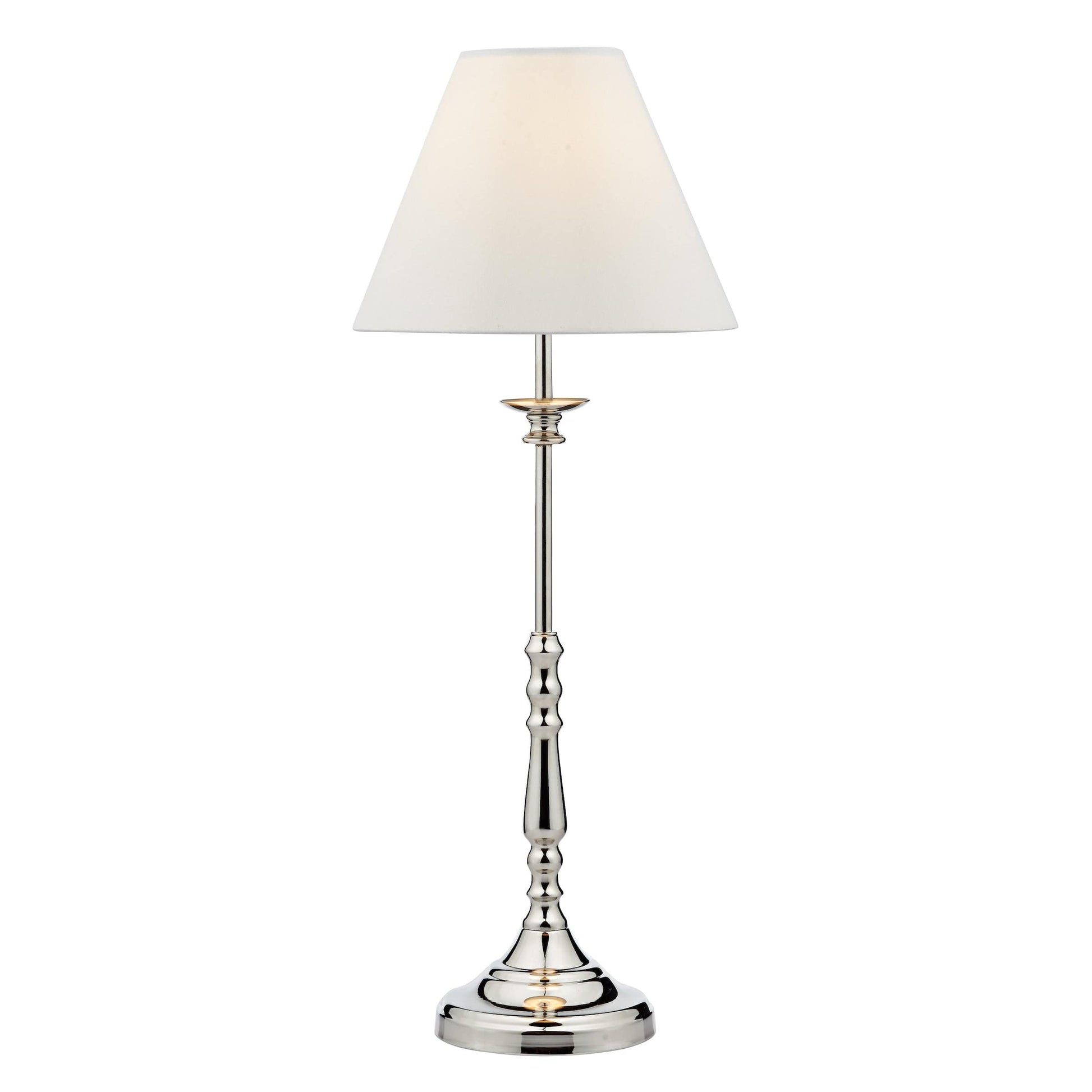 dar lighting Blenheim Table Lamp Polished Nickel With Shade (Multipack) BLE4138