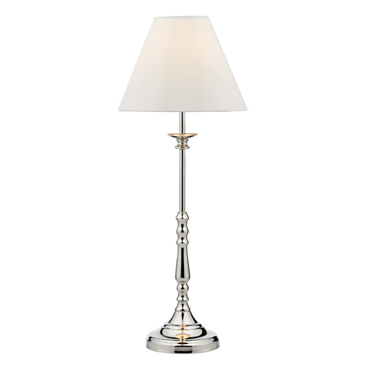 dar lighting Blenheim Table Lamp Polished Nickel With Shade (Multipack) BLE4138