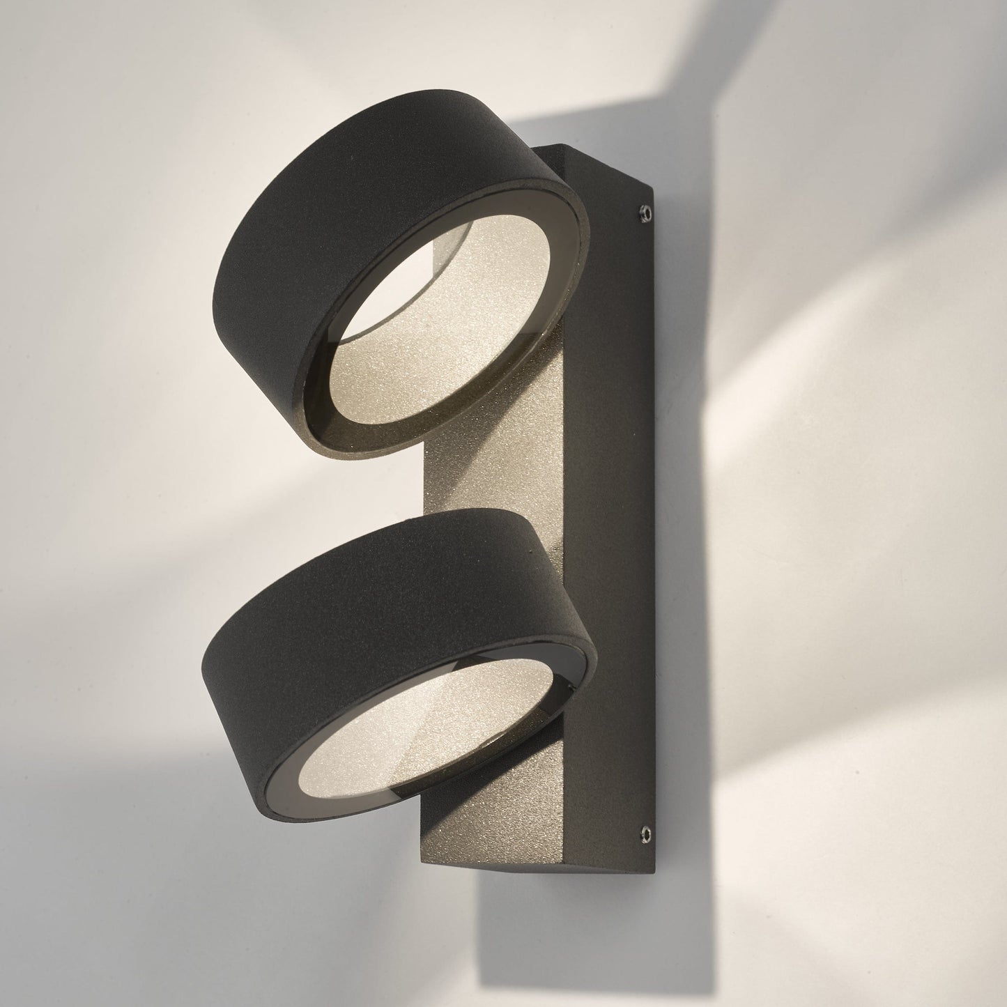 dar lighting Bohdan Outdoor 2 Light Wall Light Matt Grey IP65 LED BOH0939