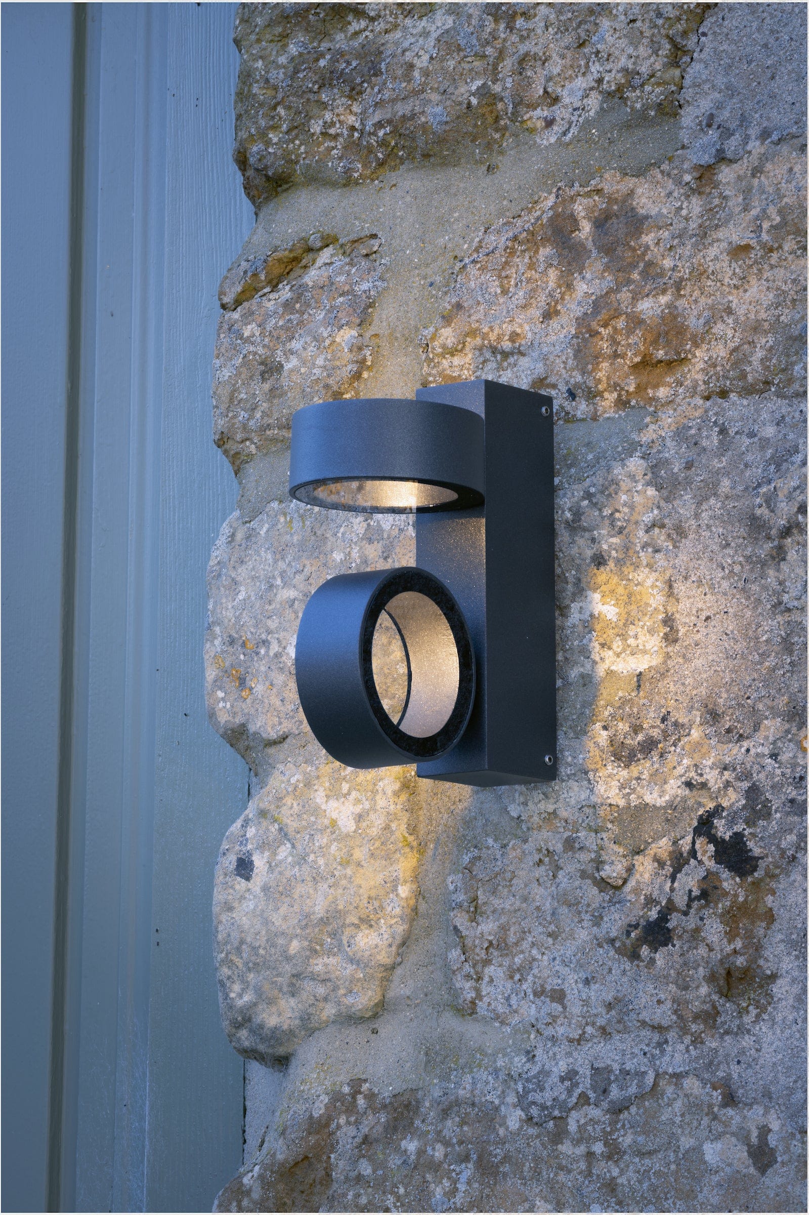 dar lighting Bohdan Outdoor 2 Light Wall Light Matt Grey IP65 LED BOH0939