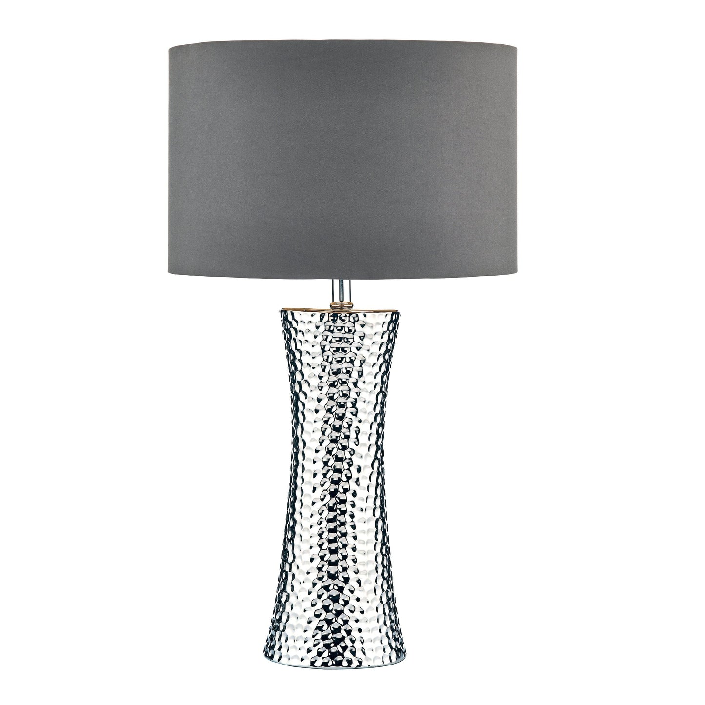 dar lighting Bokara Table Lamp Silver With Shade BOK4232-X
