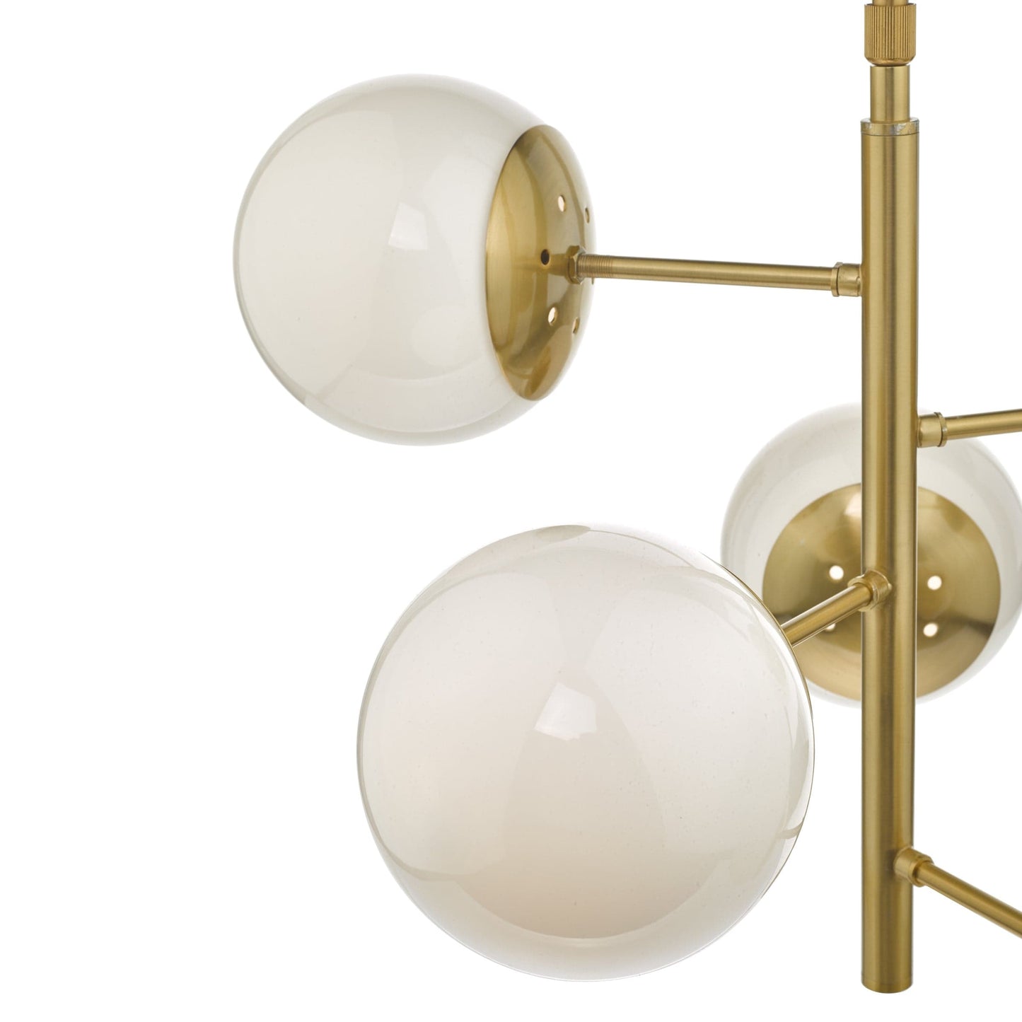 dar lighting Bombazine 5 Light Pendant Natural Brass & Opal Glass BOM0535