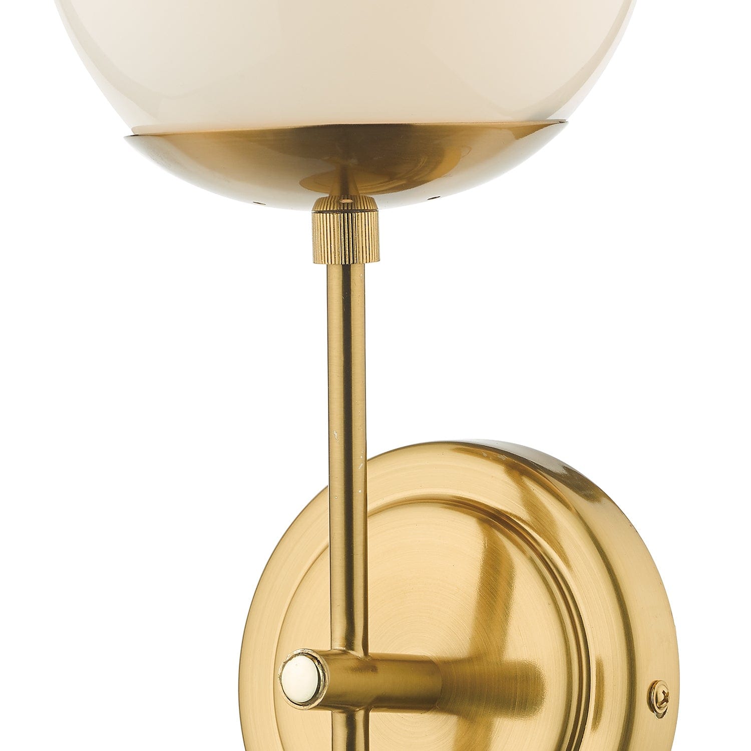 dar lighting Bombazine Wall Light Natural Brass Opal Glass BOM0735