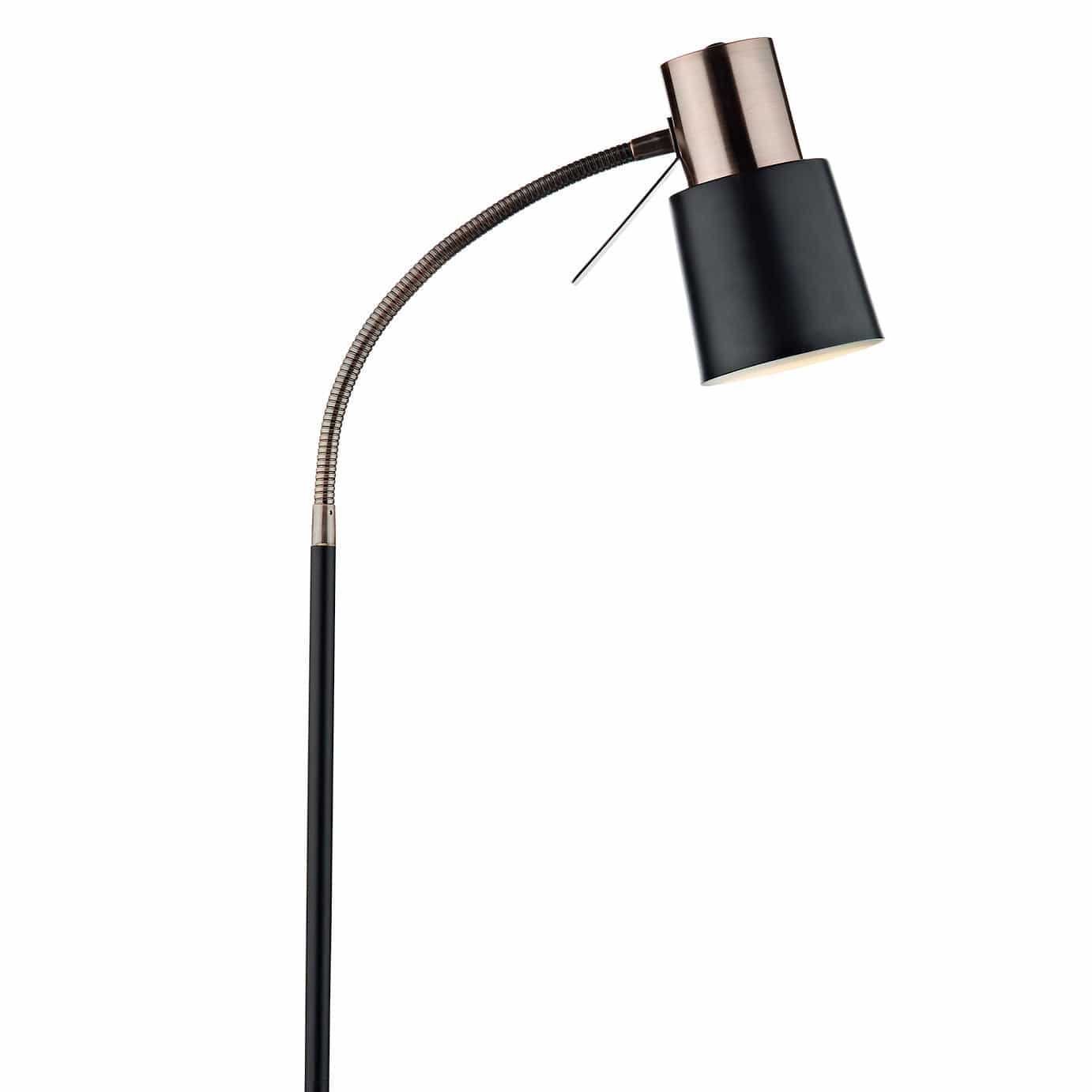 dar lighting Bond Task Floor Lamp Black Copper BON4954
