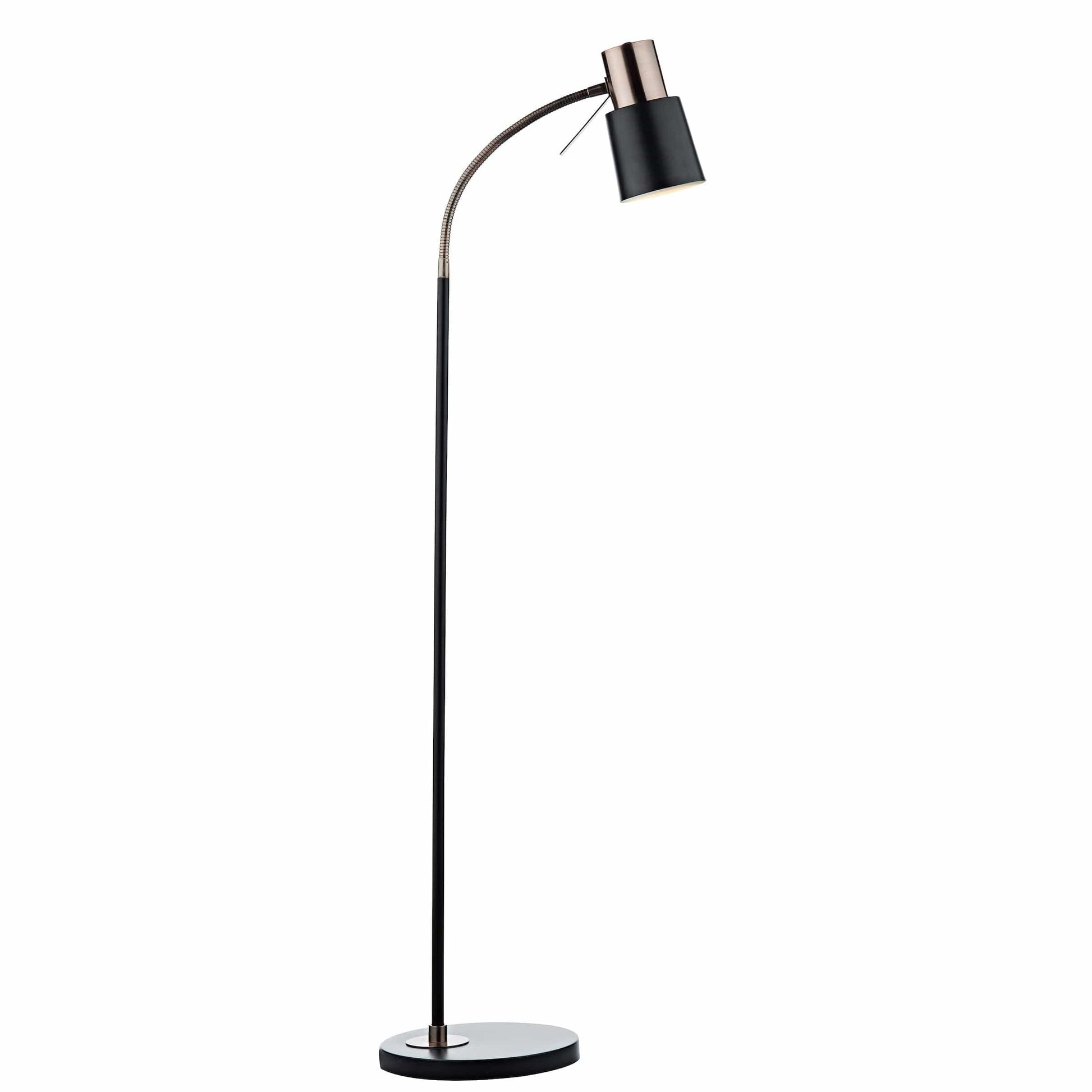 dar lighting Bond Task Floor Lamp Black Copper BON4954