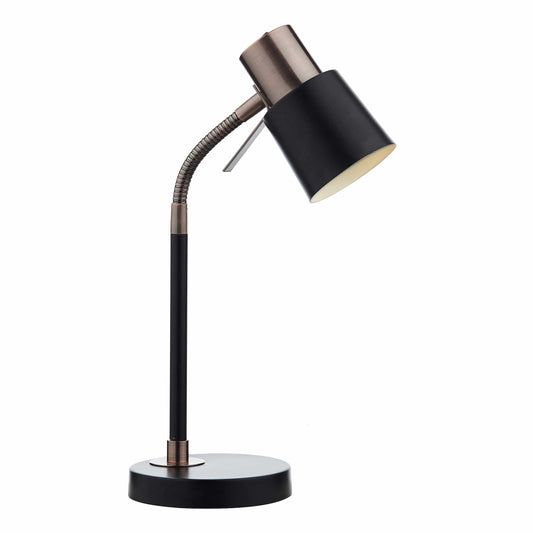 dar lighting Bond Task Table Lamp Black Copper BON4254