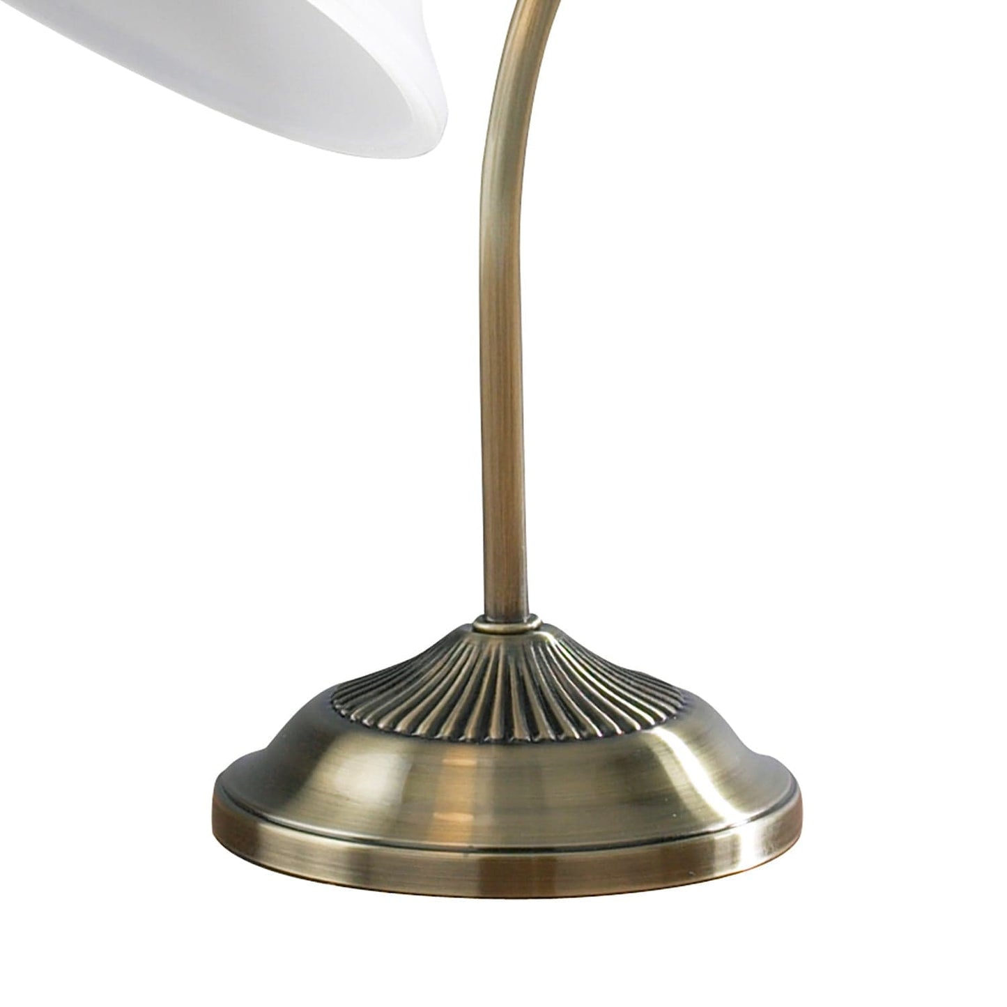 dar lighting Boston Table Lamp Antique Brass Opaque Glass BOS40