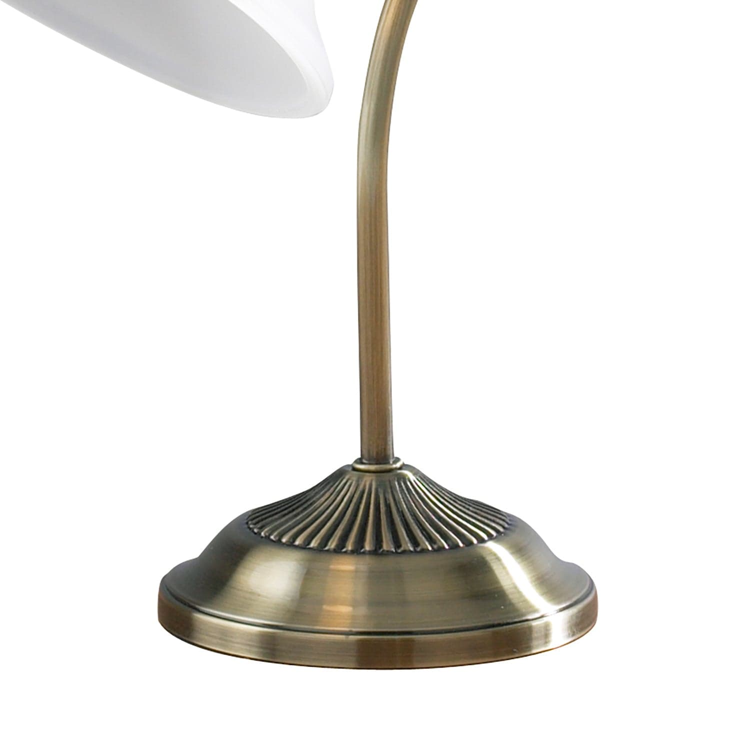 dar lighting Boston Table Lamp Antique Brass Opaque Glass BOS40