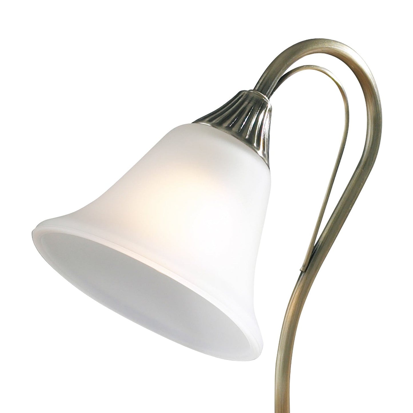 dar lighting Boston Table Lamp Antique Brass Opaque Glass BOS40