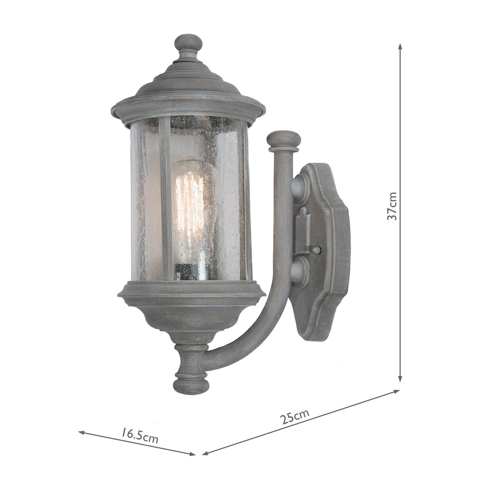 dar lighting Brompton Outdoor Wall Light Matt Grey Glass IP43 BRO1661