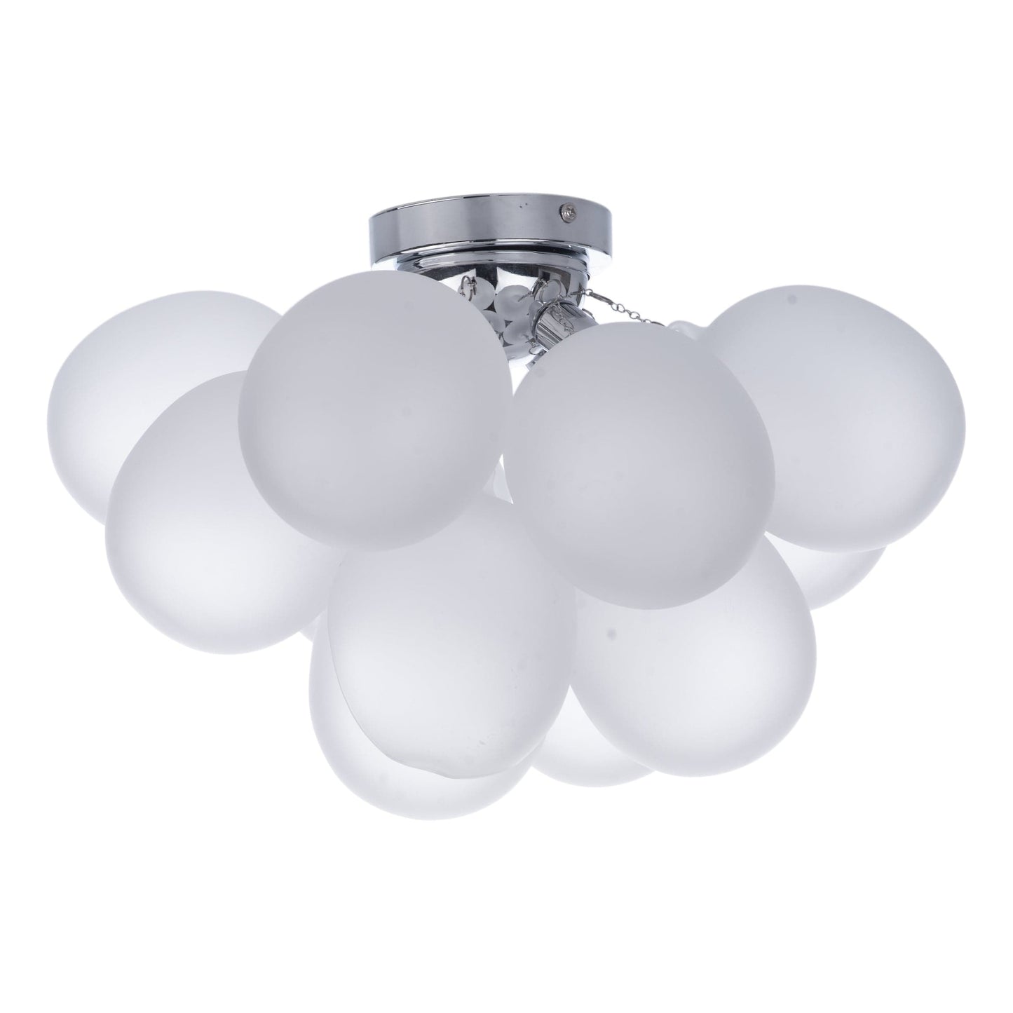 dar lighting Bubbles 4 Light Flush Polished Chrome Frosted Glass BUB5202