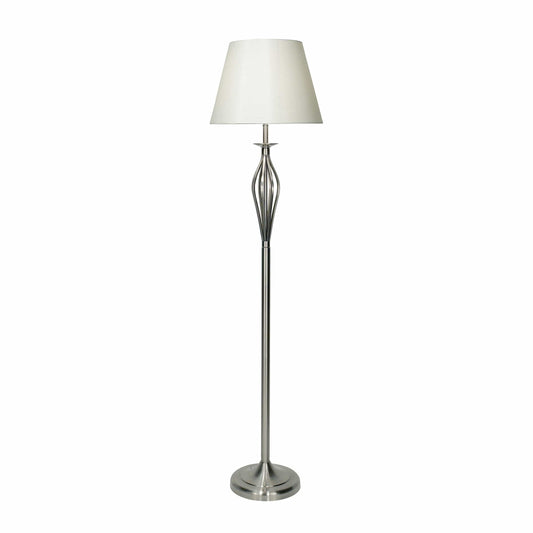 dar lighting Bybliss Floor Lamp Satin Chrome With Shade (Multipack) BYB4946