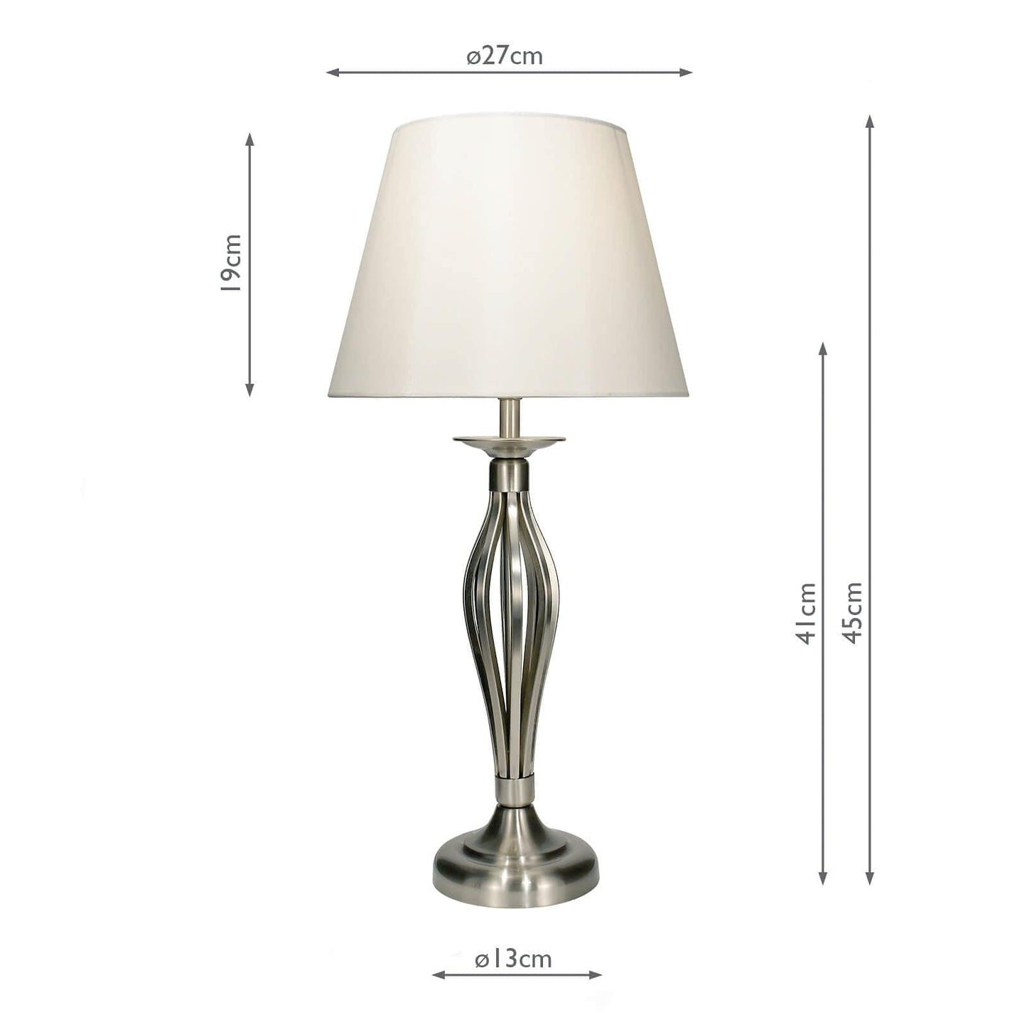 dar lighting Bybliss Table Lamp Satin Chrome With Shade (Multipack) BYB4046