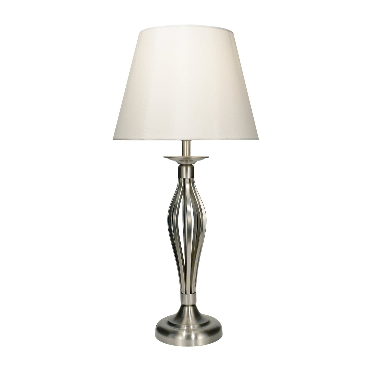 dar lighting Bybliss Table Lamp Satin Chrome With Shade (Multipack) BYB4046