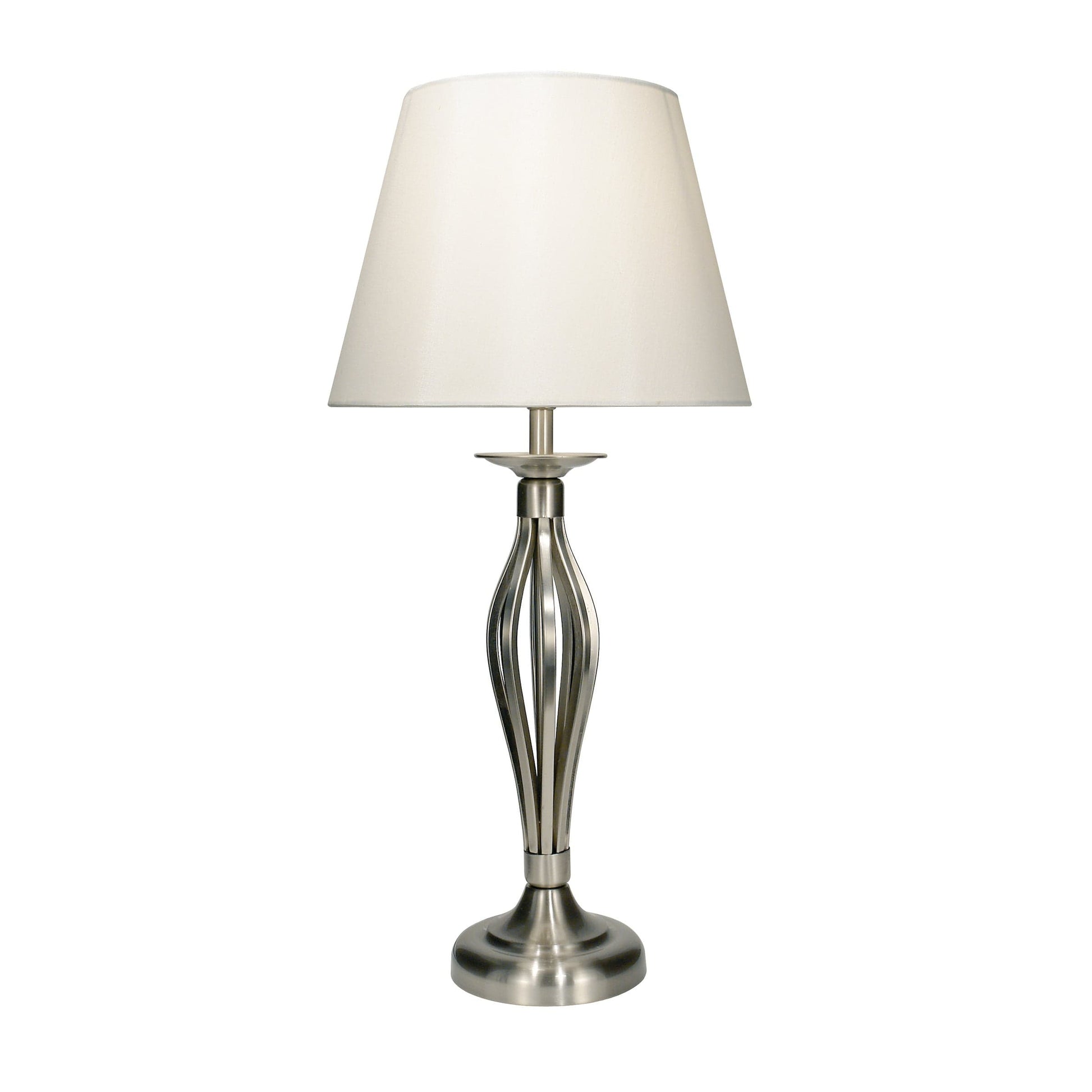 dar lighting Bybliss Table Lamp Satin Chrome With Shade (Multipack) BYB4046