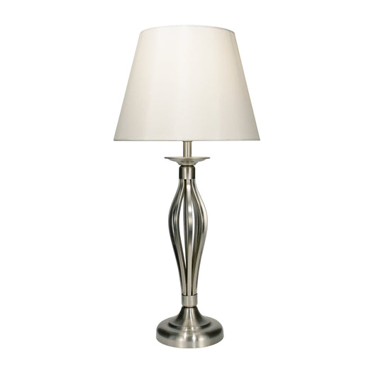 dar lighting Bybliss Table Lamp Satin Chrome With Shade (Multipack) BYB4046