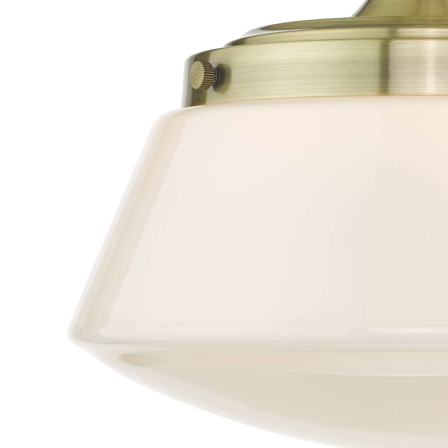 dar lighting Caden Bathroom Semi Flush Antique Brass Opal Glass IP44 CAD0175