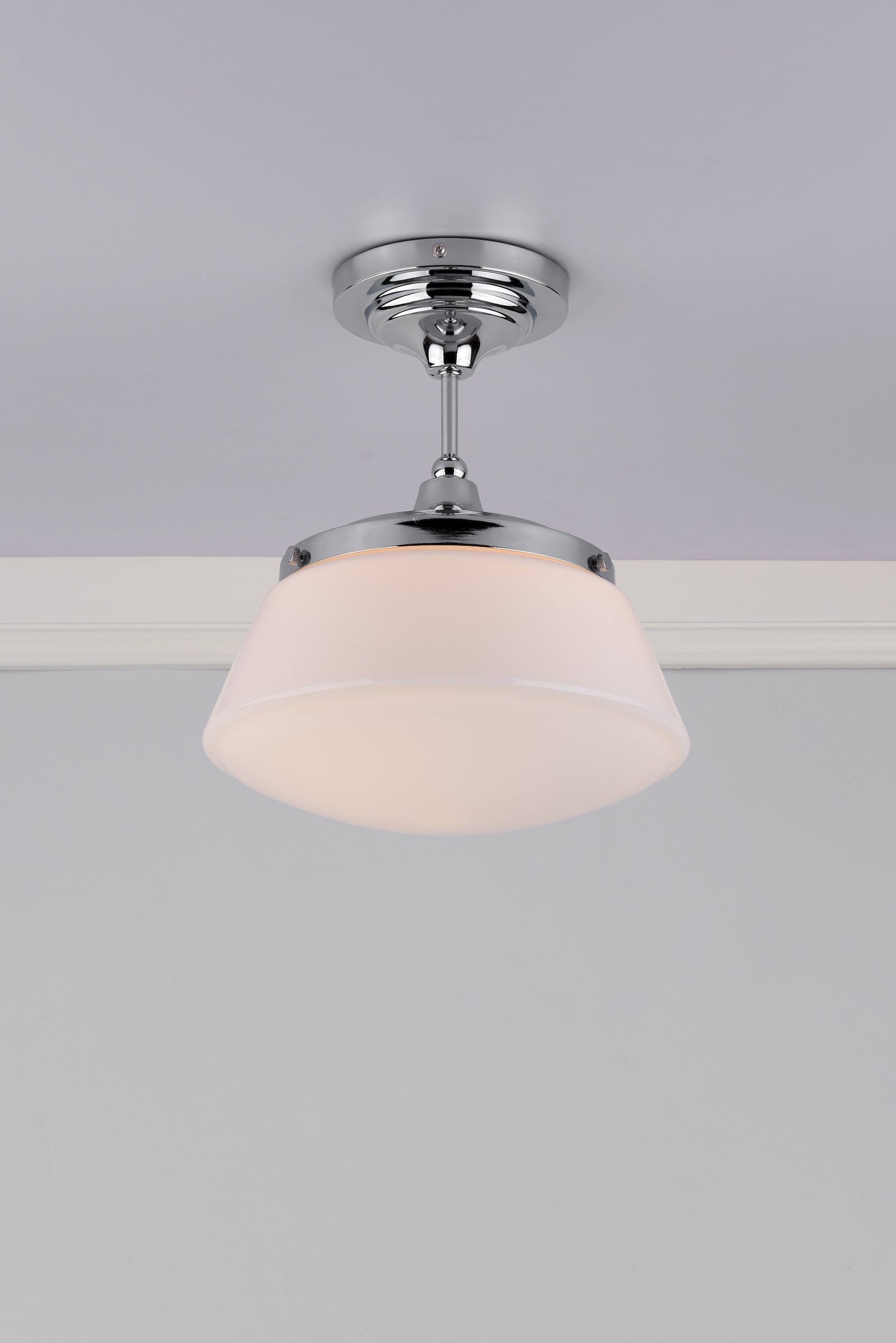 dar lighting Caden Bathroom Semi Flush Polished Chrome Opal Glass IP44 CAD0150