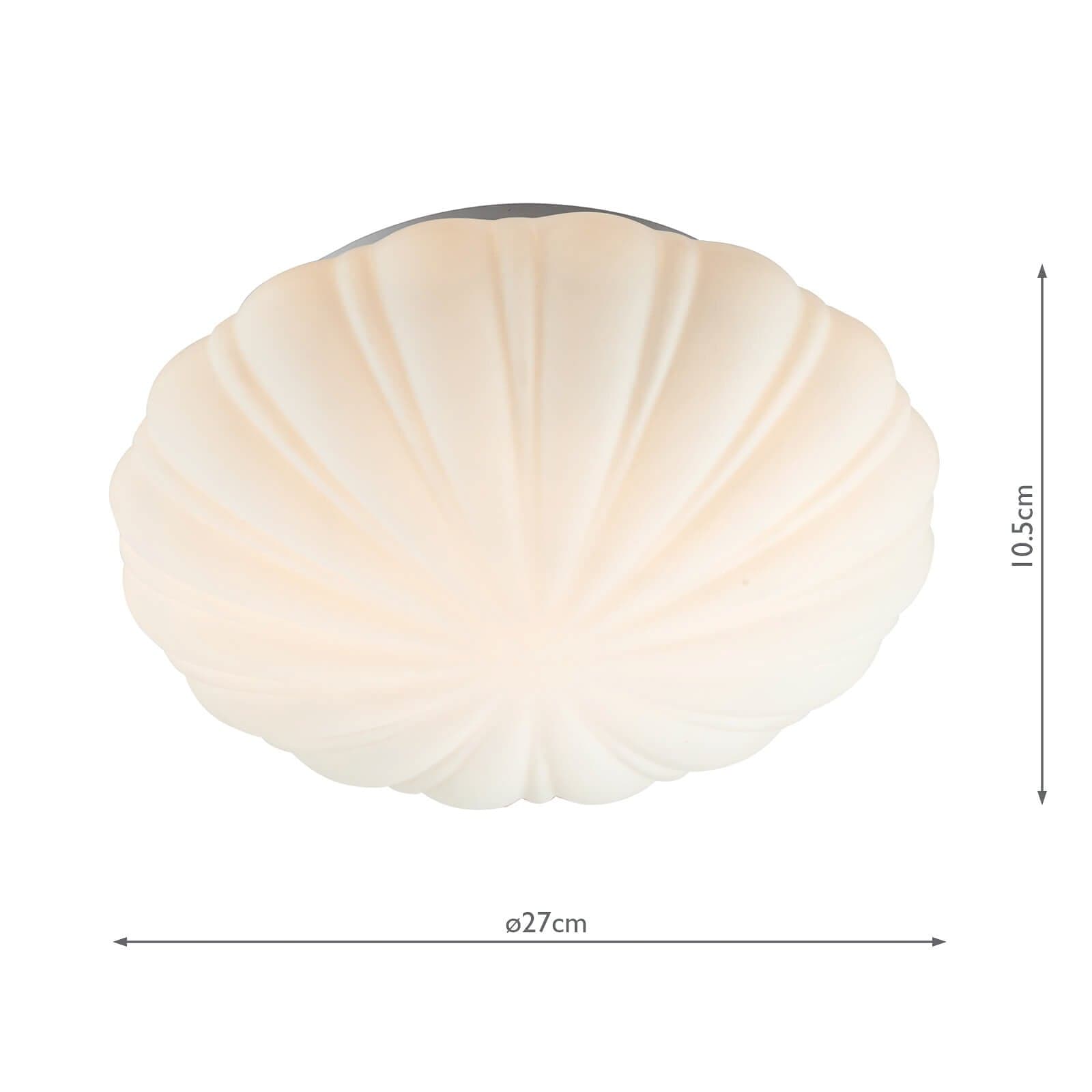 dar lighting Cafe Bathroom Flush Scalloped Opal Glass IP44 CAF502