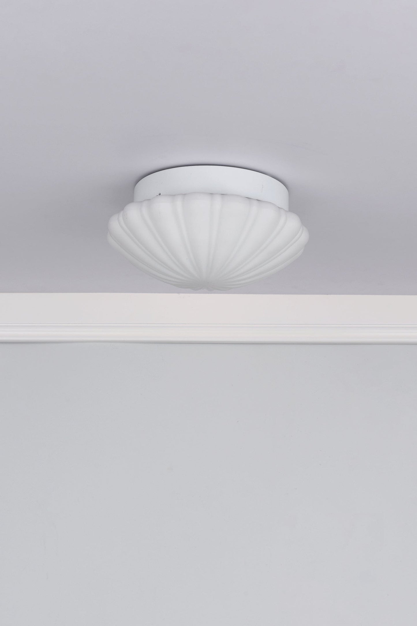 dar lighting Cafe Bathroom Flush Scalloped Opal Glass IP44 CAF502