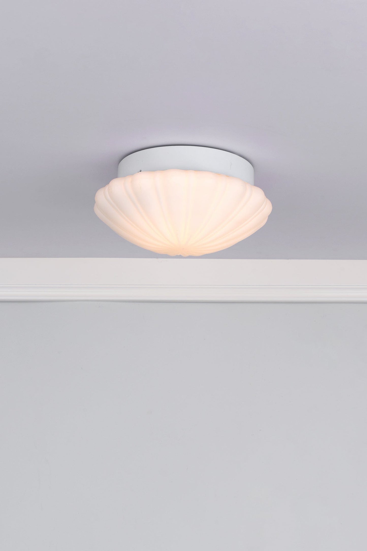 dar lighting Cafe Bathroom Flush Scalloped Opal Glass IP44 CAF502