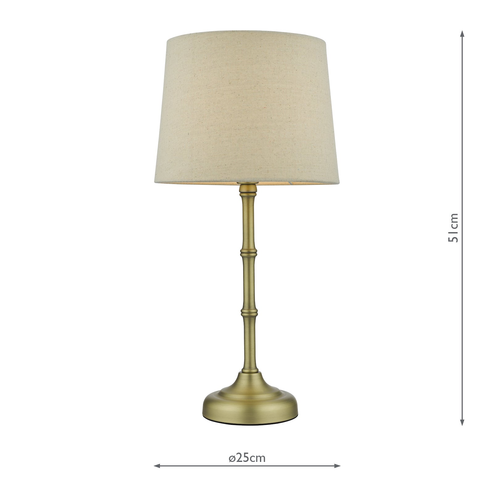 dar lighting Cane Table Lamp Antique Brass With Shade CAN4275