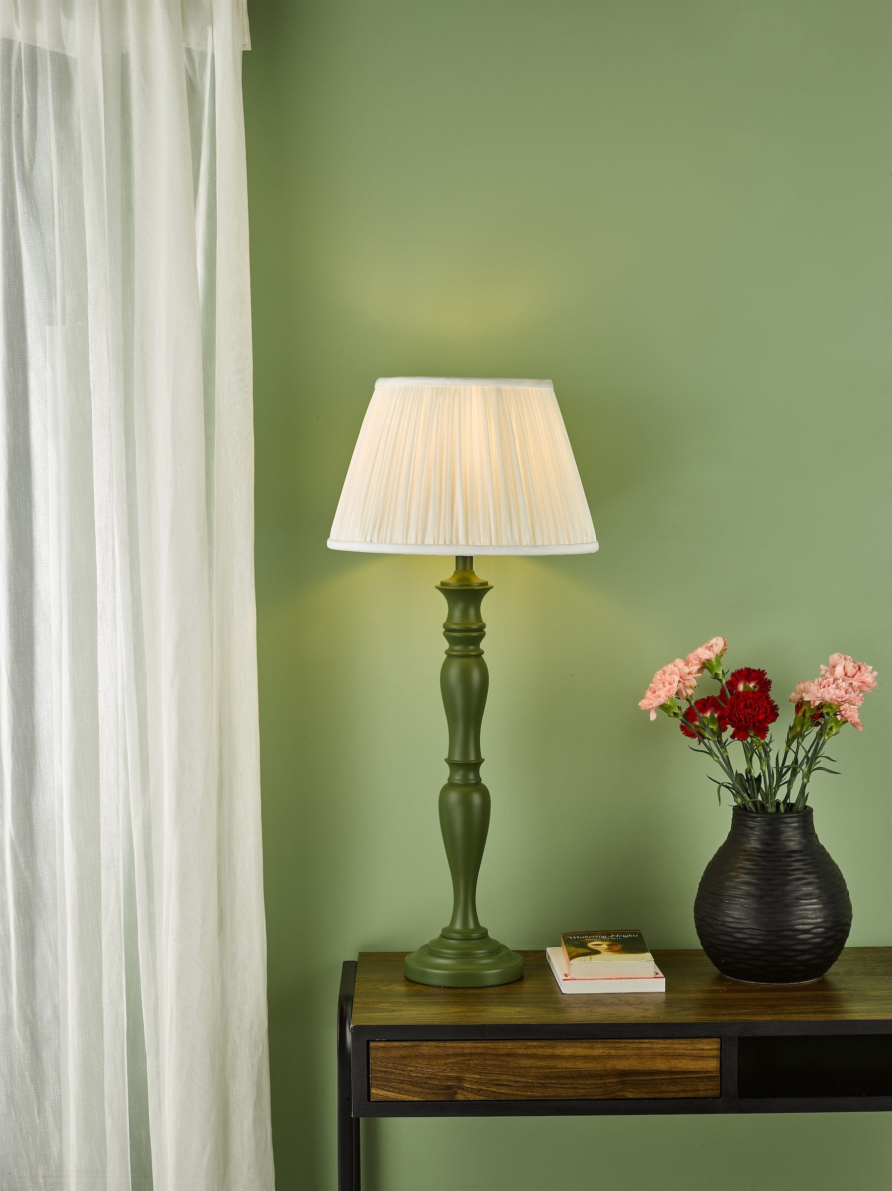 dar lighting Caycee Table Lamp Green Base Only CAY4224