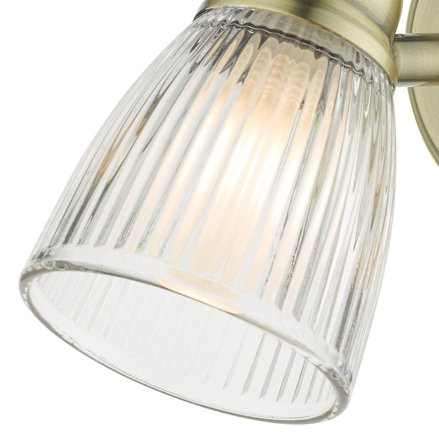 dar lighting Cedric Bathroom Single Wall Spotlight Antique Brass Glass IP44 CED0775