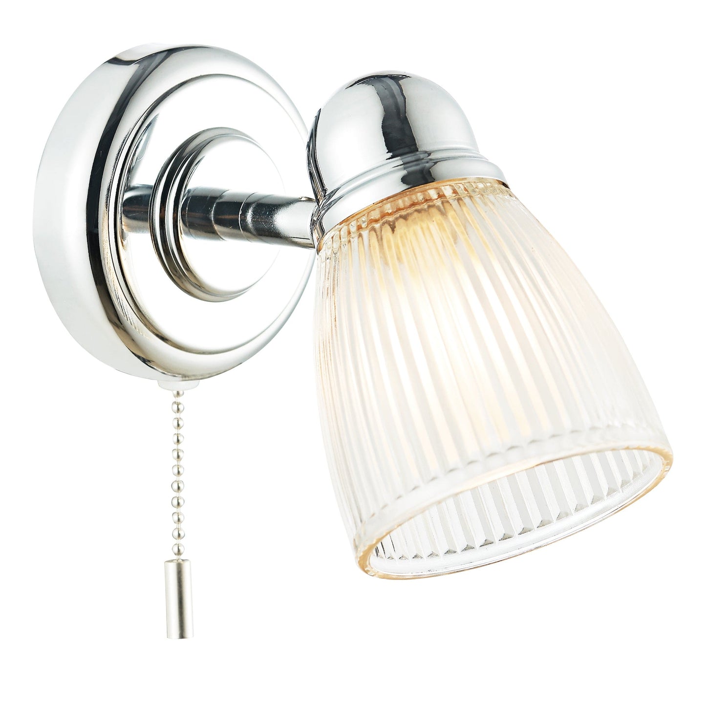 dar lighting Cedric Bathroom Single Wall Spotlight Polished Chrome Glass IP44 CED0738