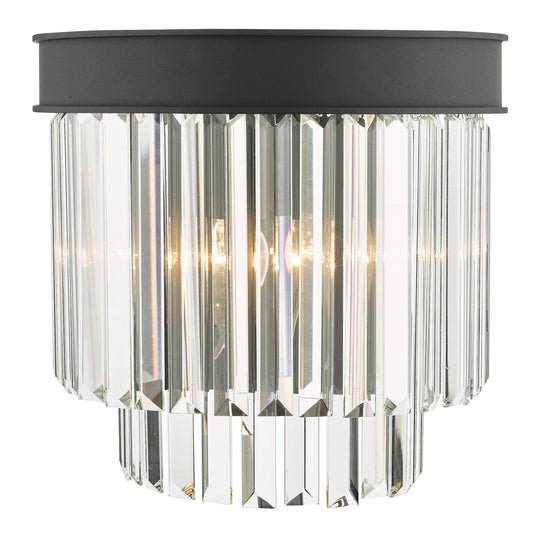 dar lighting Celeus 2 Light Wall Light Anthracite & Crystal CEL0922