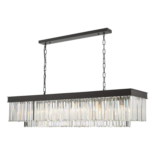 dar lighting Celeus 6 Light Bar Pendant Anthracite & Crystal CEL6422