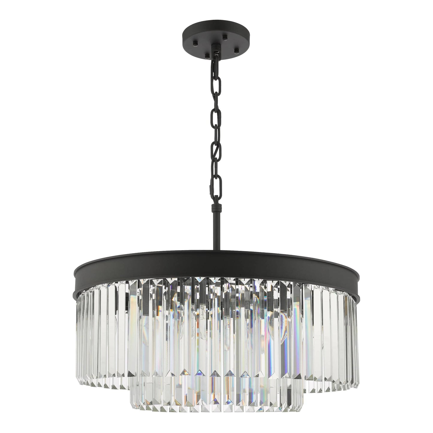 dar lighting Celeus 6 Light Chandelier Anthracite & Crystal CEL0622