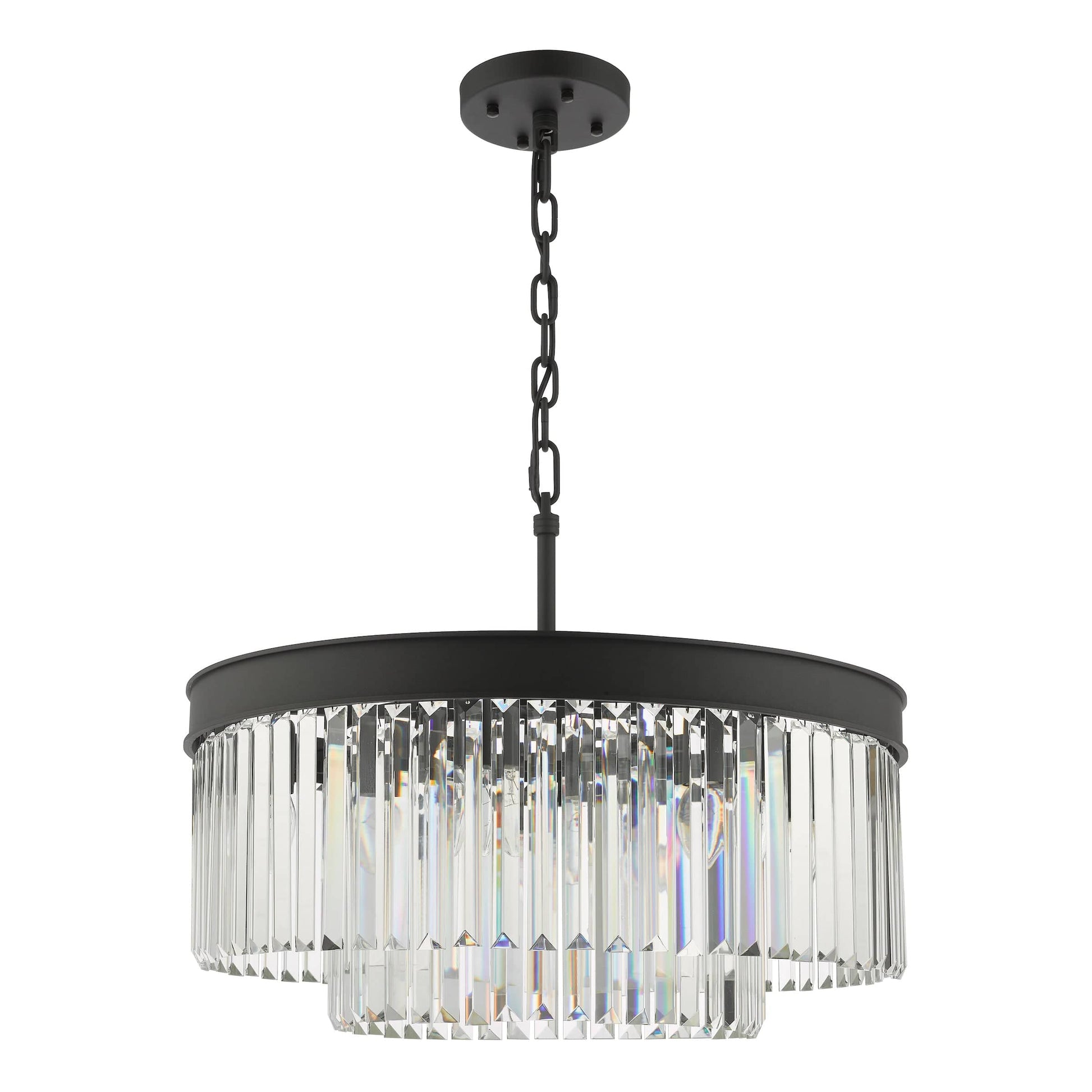 dar lighting Celeus 6 Light Chandelier Anthracite & Crystal CEL0622