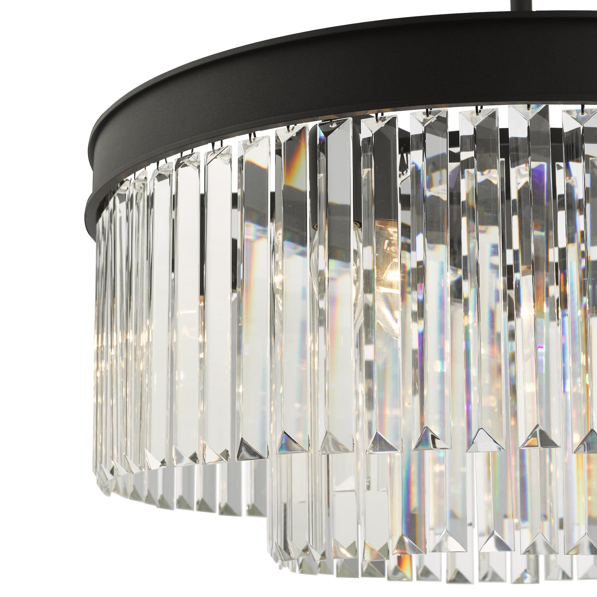 dar lighting Celeus 6 Light Chandelier Anthracite & Crystal CEL0622