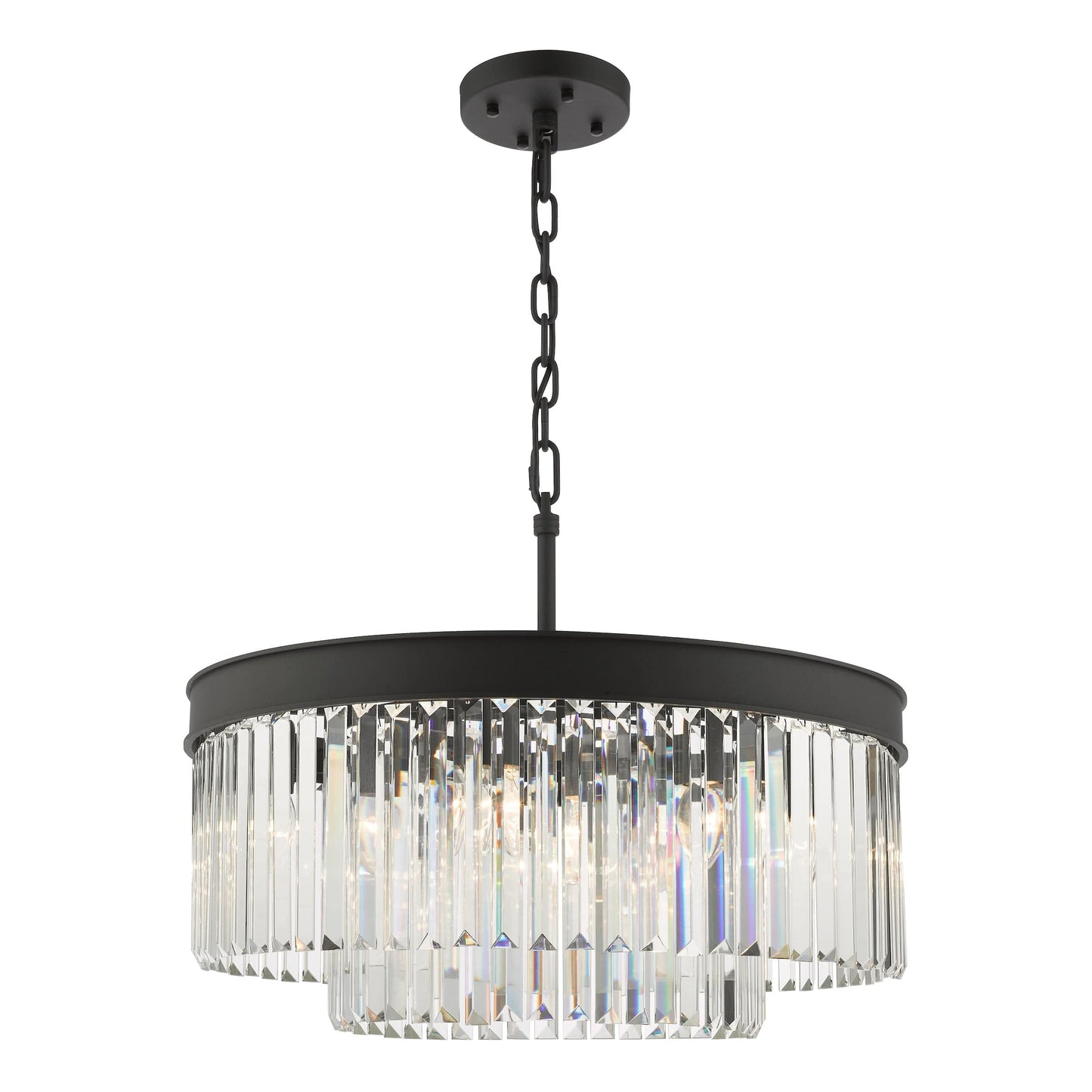 dar lighting Celeus 6 Light Chandelier Anthracite & Crystal CEL0622