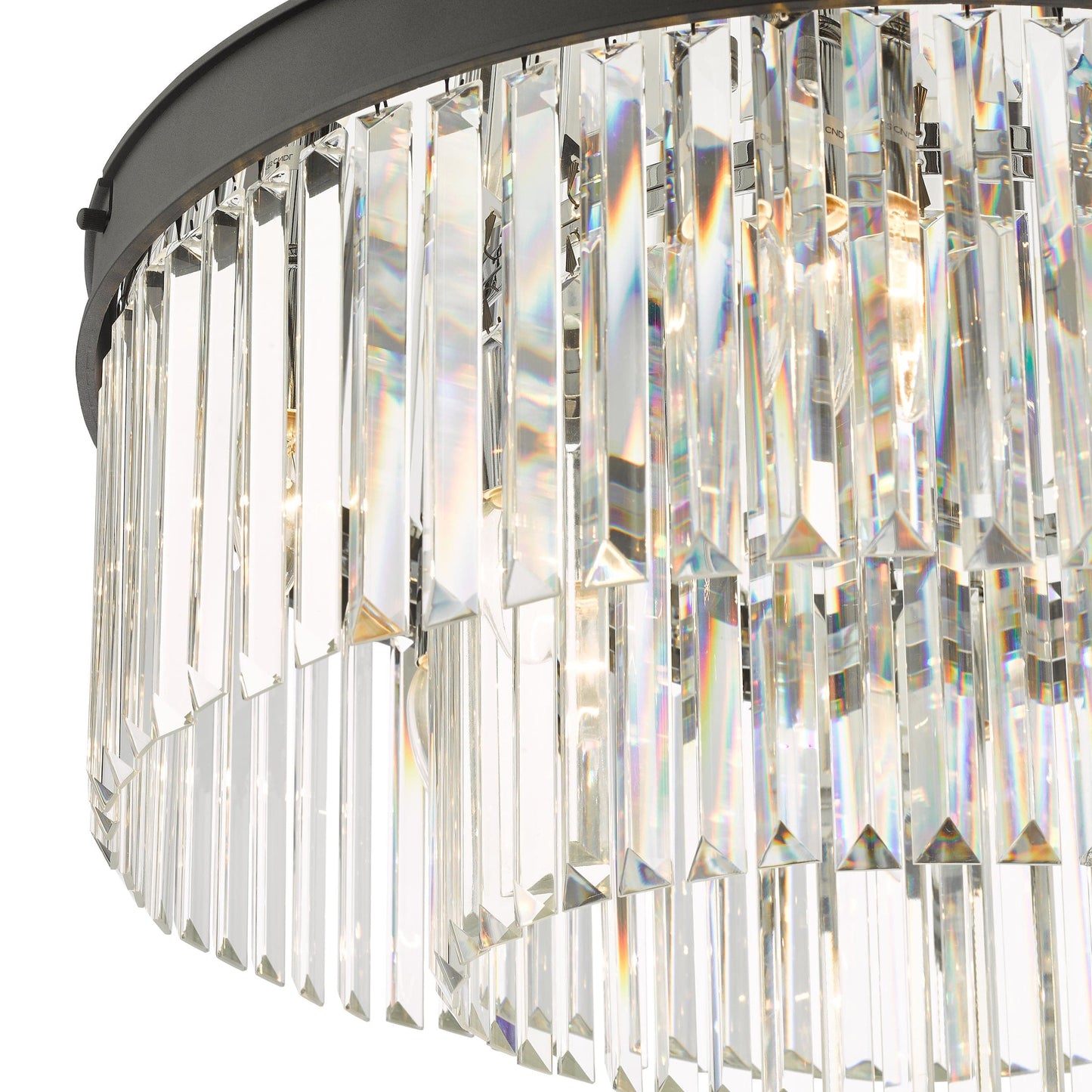 dar lighting Celeus 6 Light Flush Matt Anthracite & Crystal CEL4822