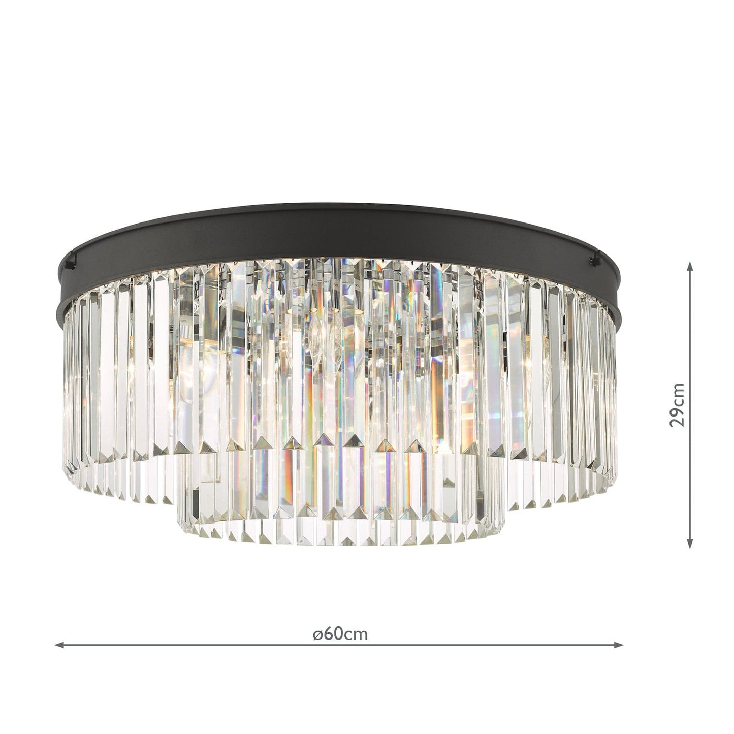 dar lighting Celeus 6 Light Flush Matt Anthracite & Crystal CEL4822