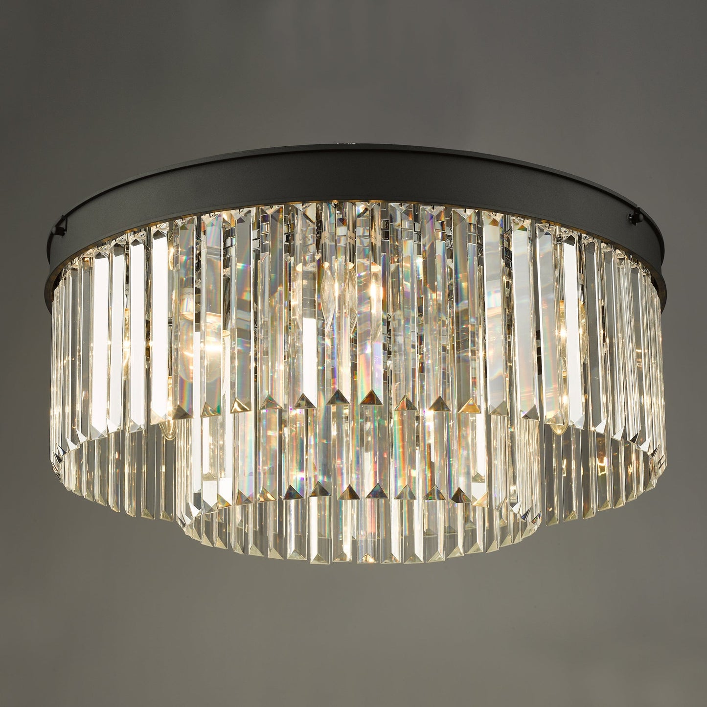 dar lighting Celeus 6 Light Flush Matt Anthracite & Crystal CEL4822