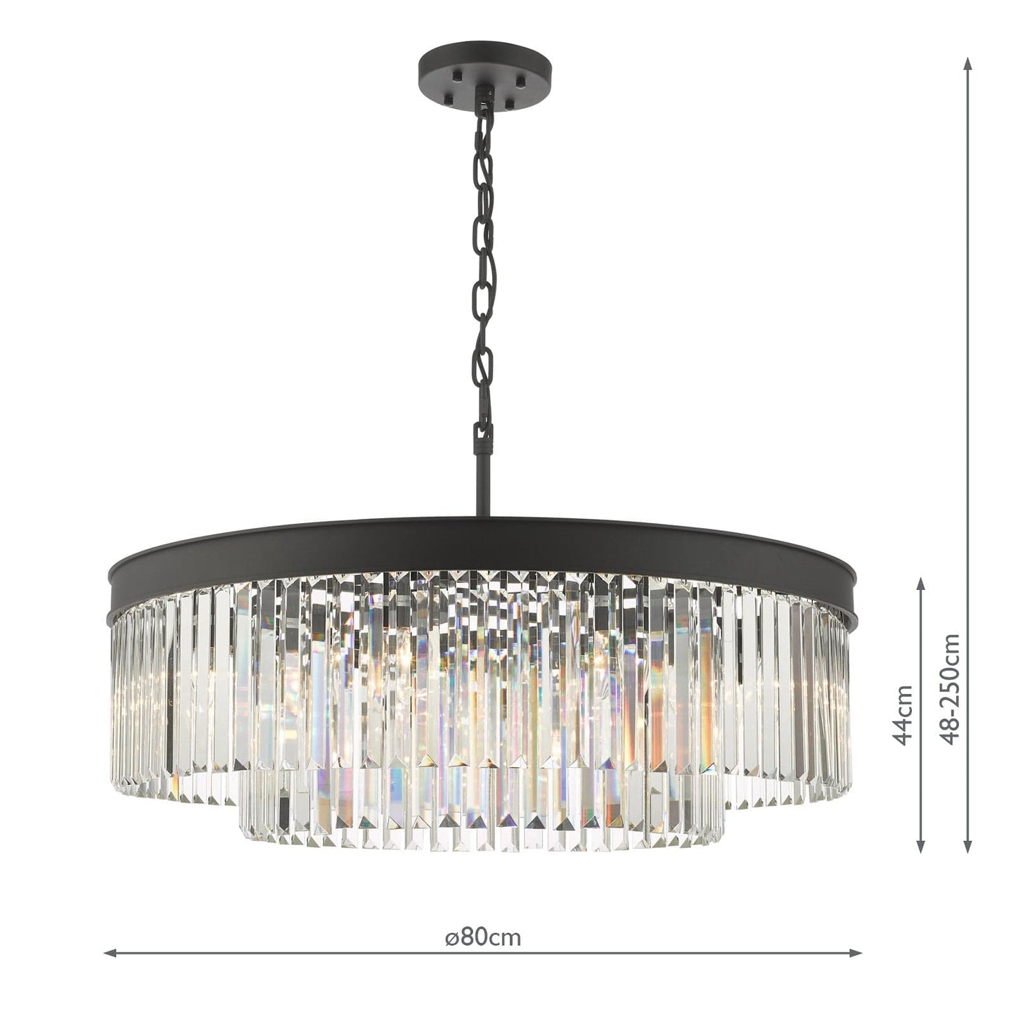 dar lighting Celeus 8 Light Chandelier Anthracite & Crystal CEL0822