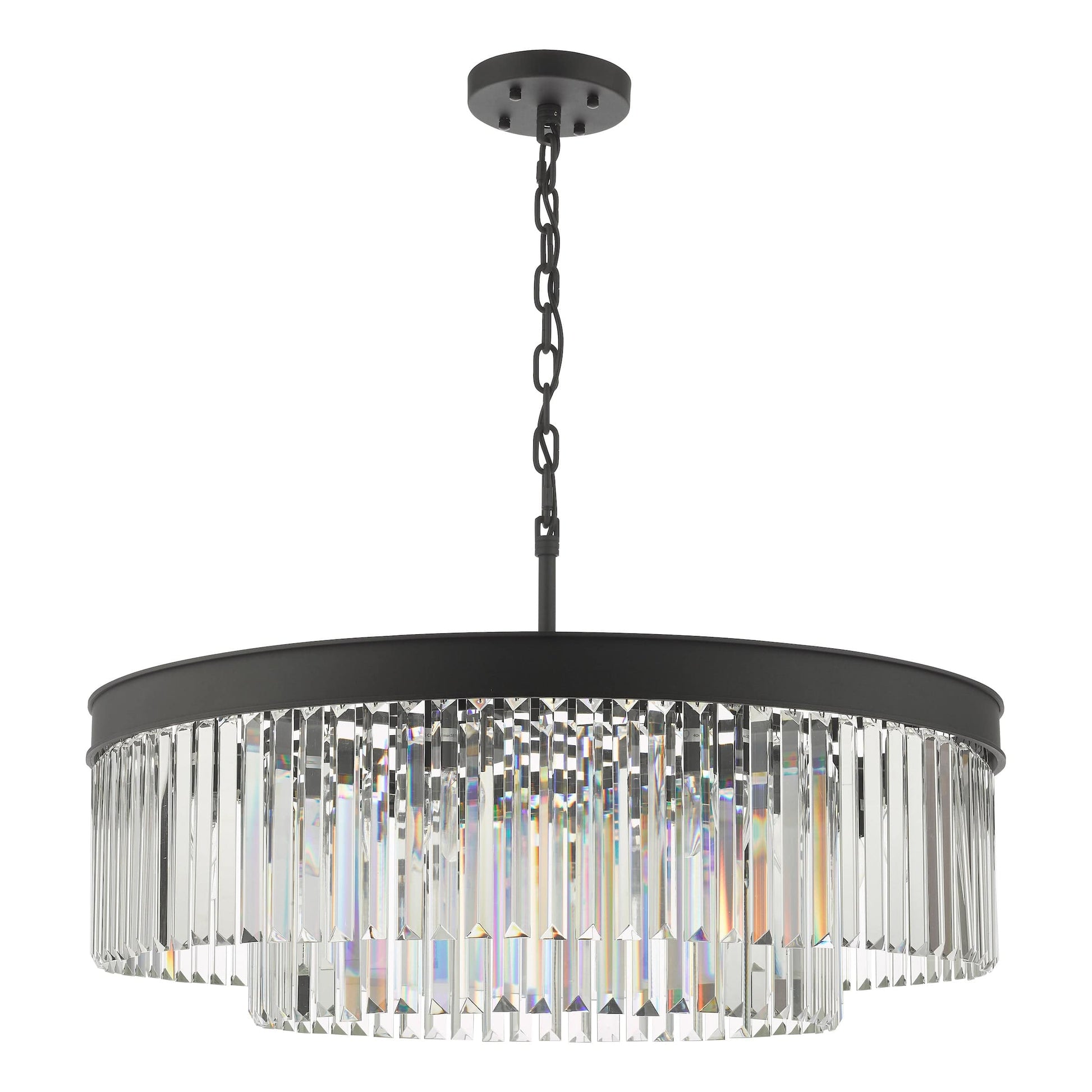 dar lighting Celeus 8 Light Chandelier Anthracite & Crystal CEL0822