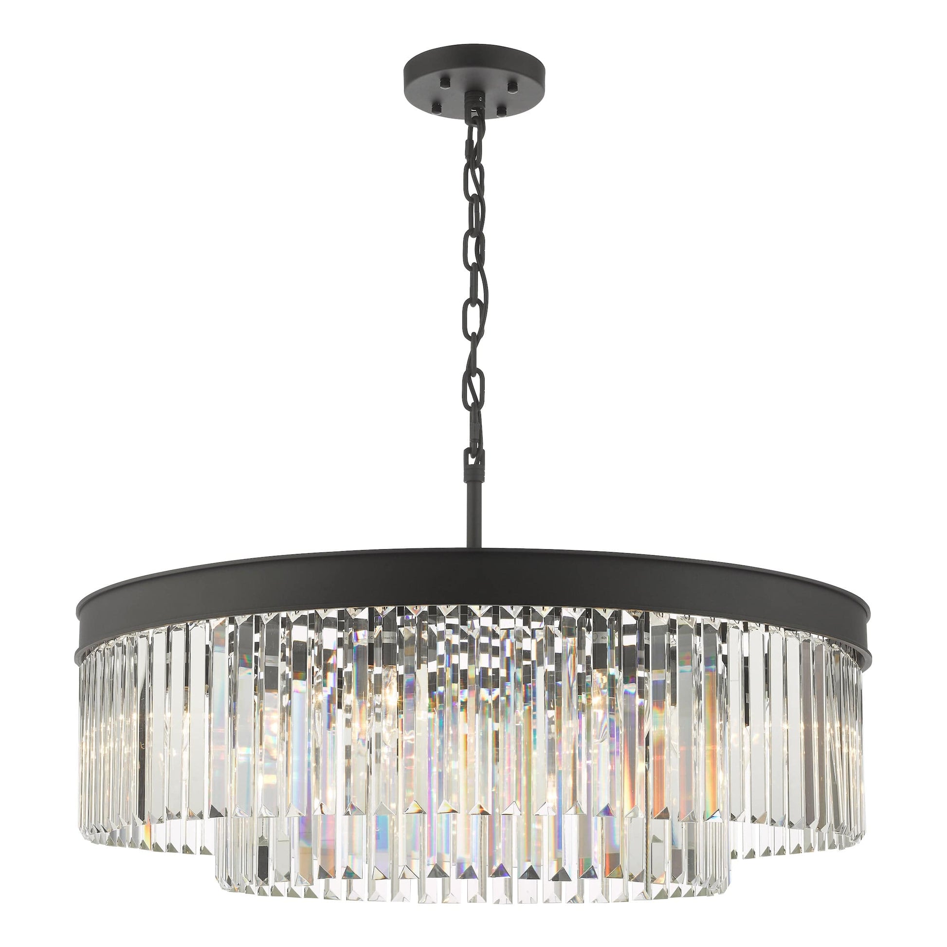 dar lighting Celeus 8 Light Chandelier Anthracite & Crystal CEL0822