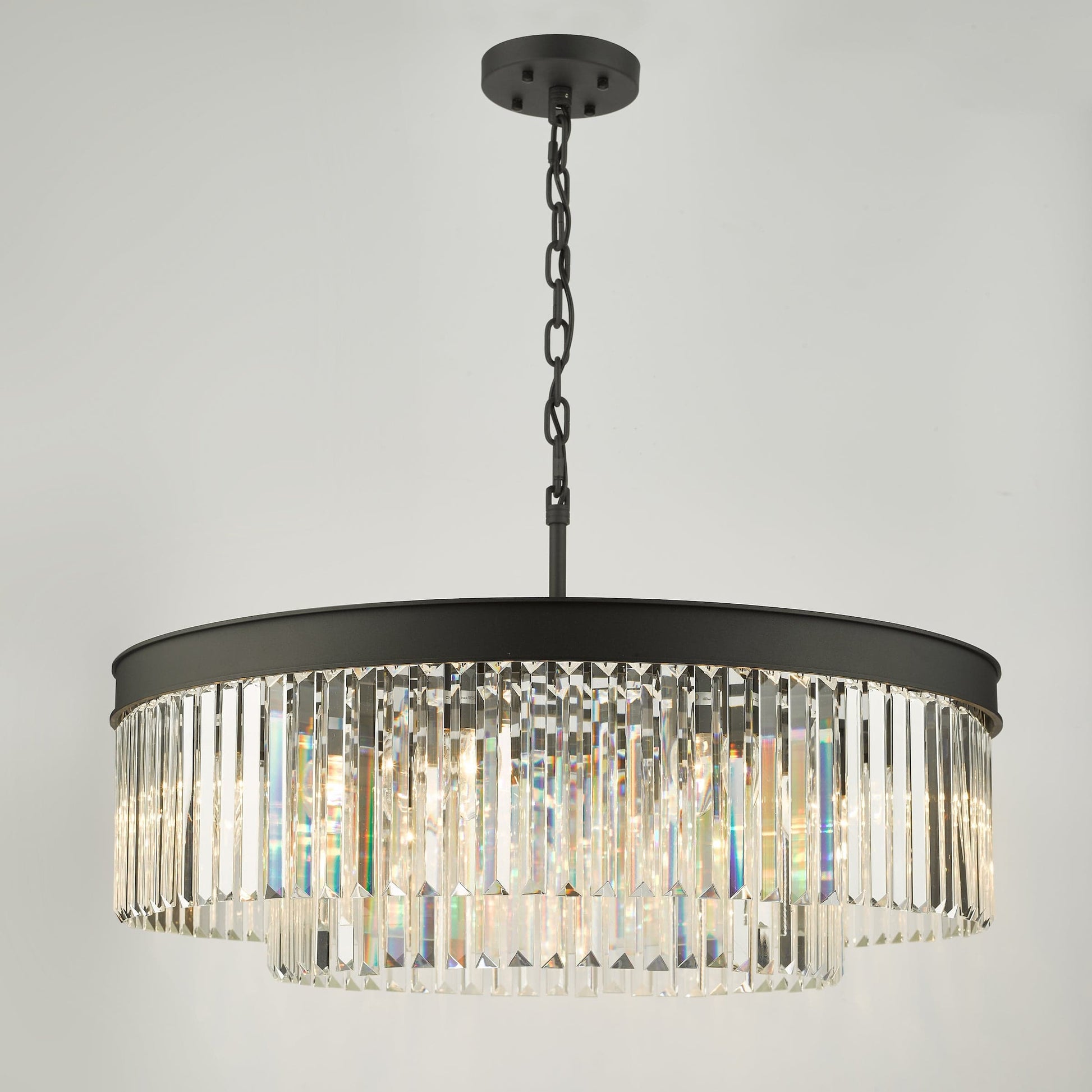 dar lighting Celeus 8 Light Chandelier Anthracite & Crystal CEL0822