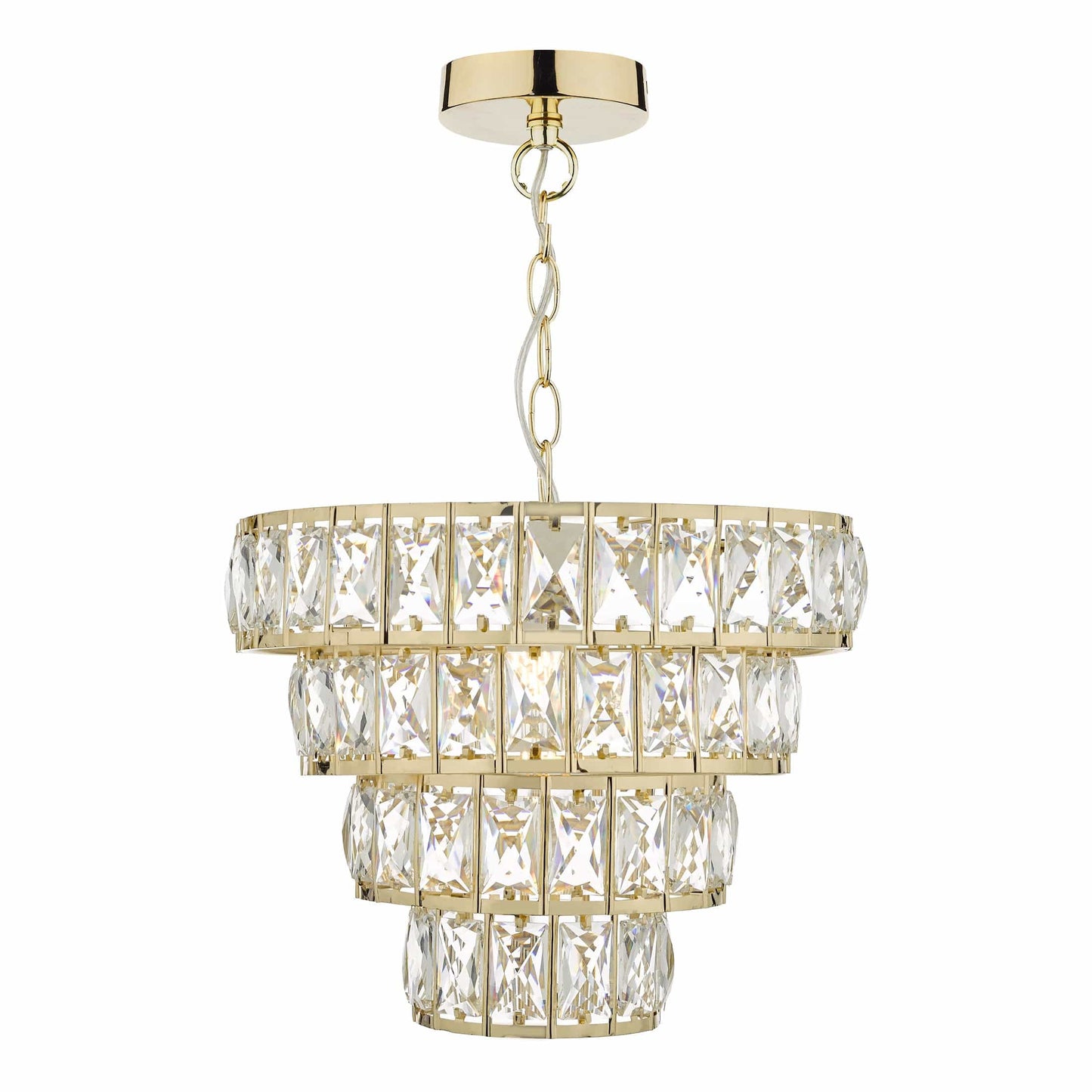 dar lighting Cerys Single Pendant Polished Gold and Crystal CER0135