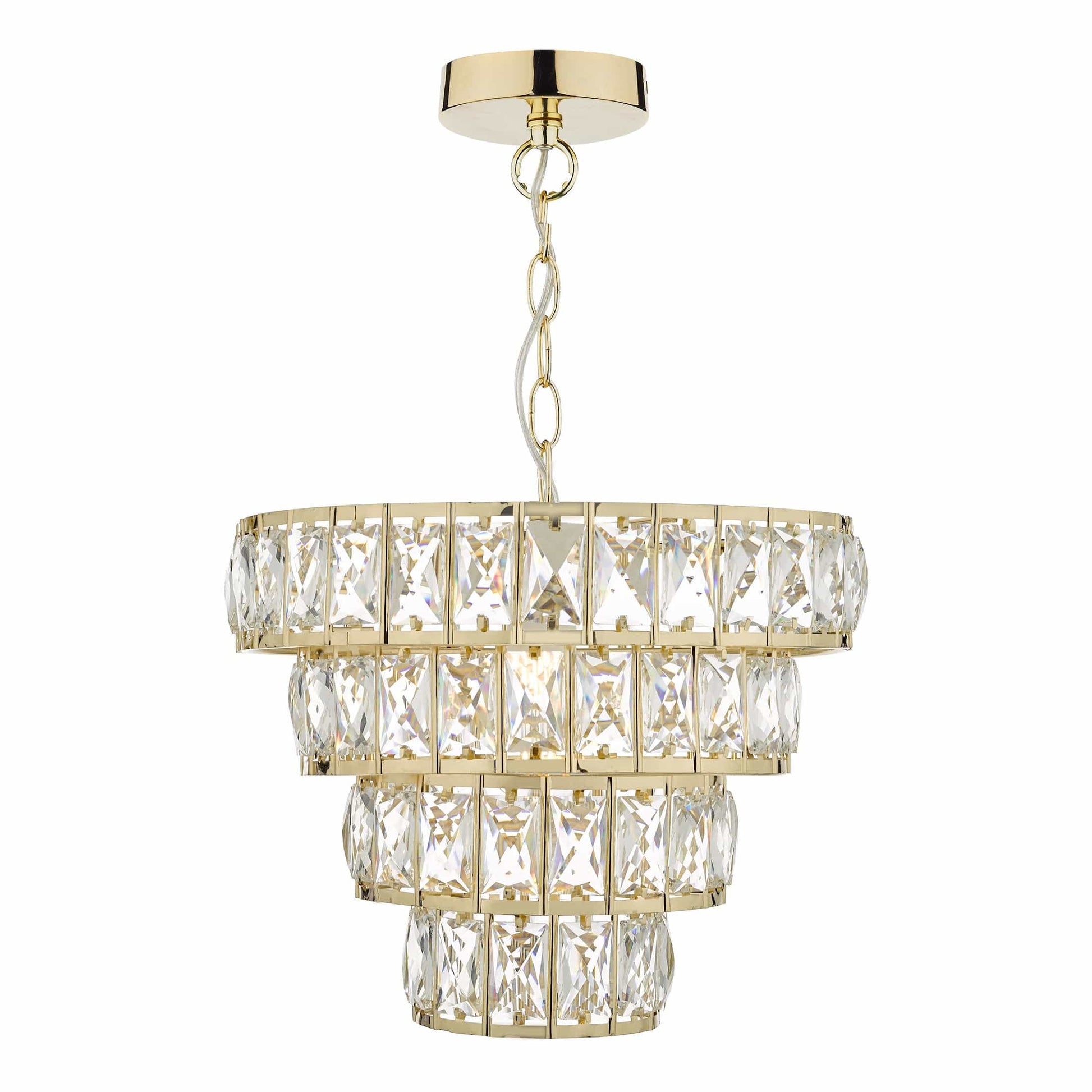 dar lighting Cerys Single Pendant Polished Gold and Crystal CER0135